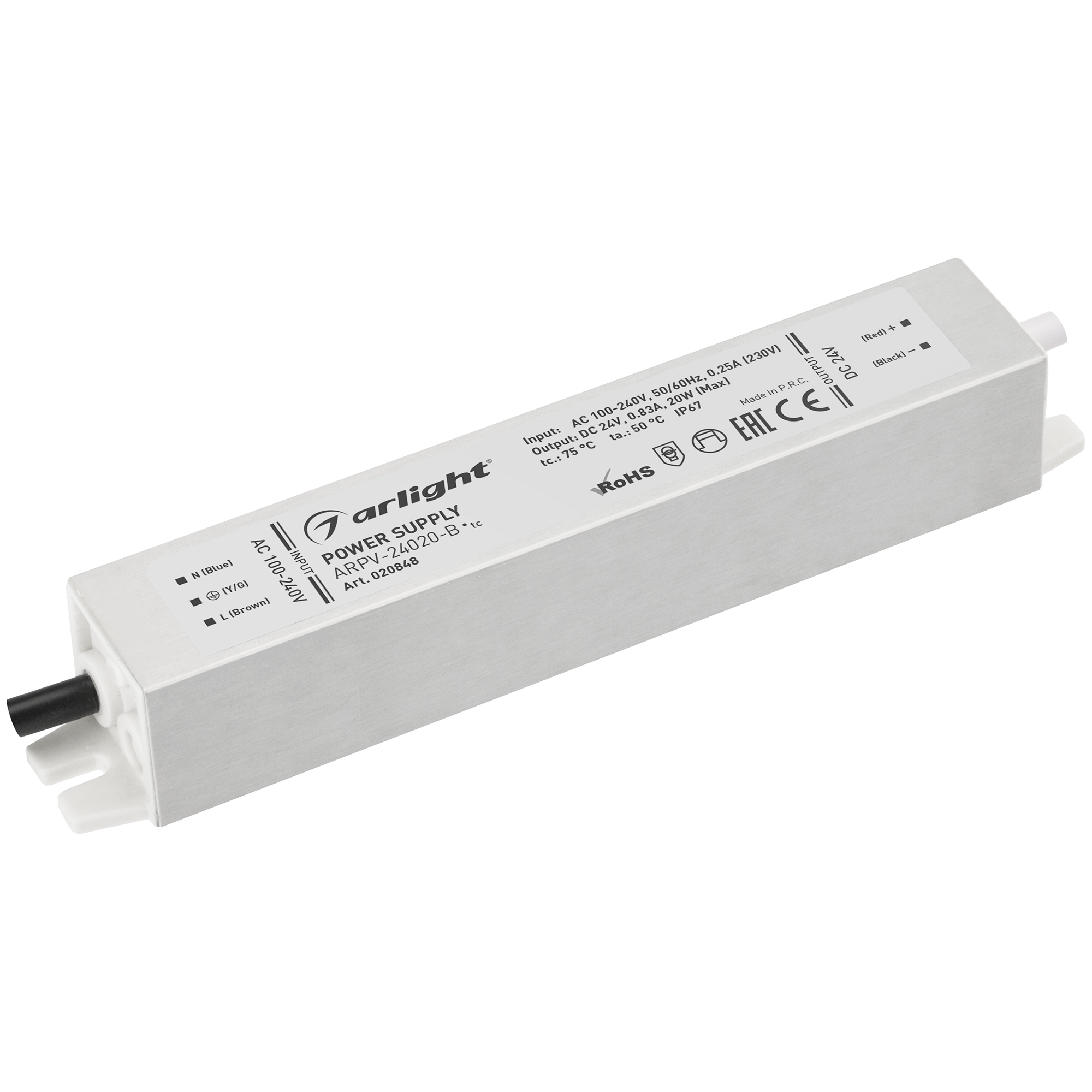 Блок питания ARPV-24020-B (24V, 0.8A, 20W) 020848 - Arlight