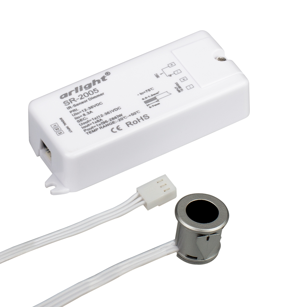 Диммер SR-2005 Silver-R (12-36V, 96-288W, IR-Sensor) 020211 - Arlight