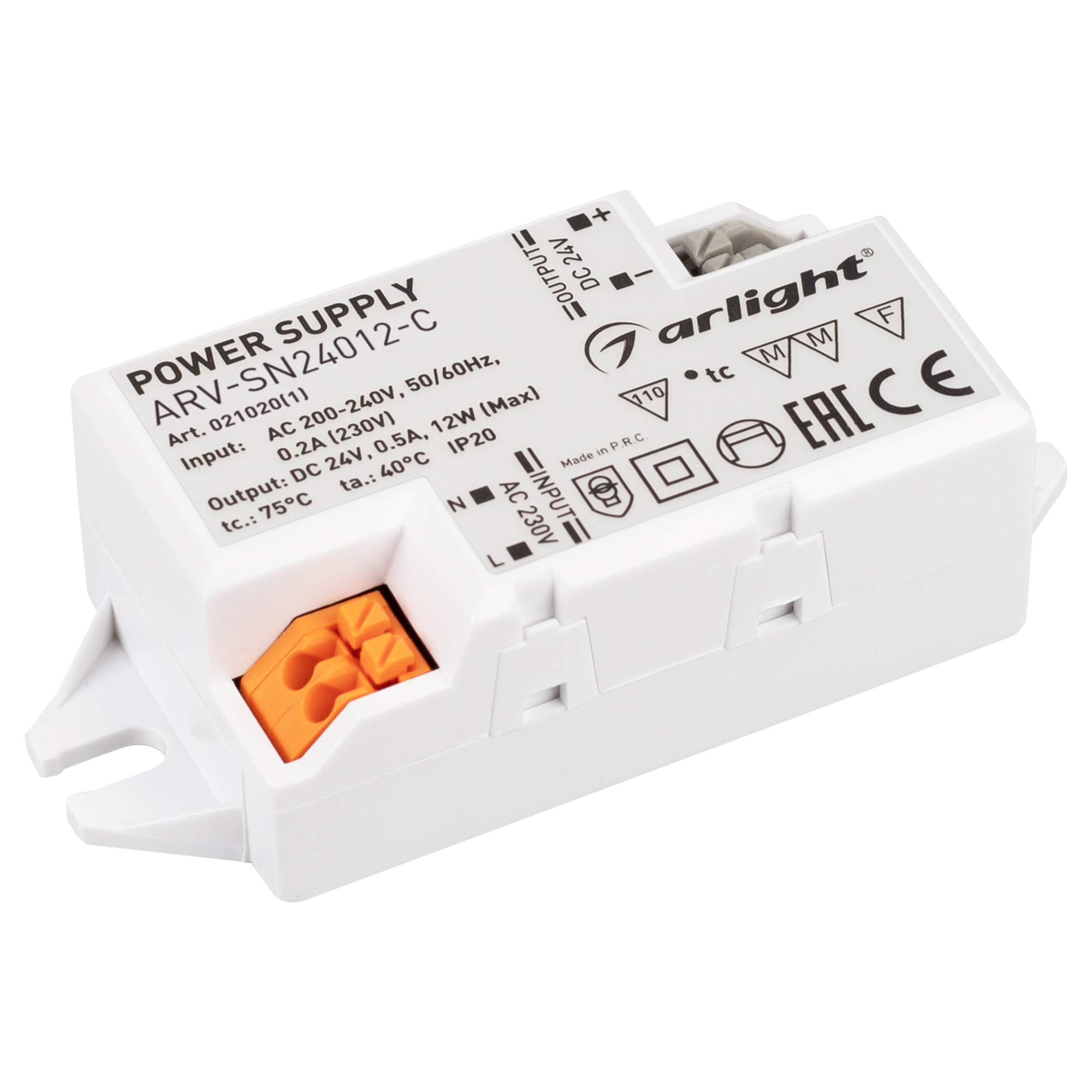 Блок питания ARV-SN24012-C (24V, 0.5A, 12W) 021020(1) - Arlight