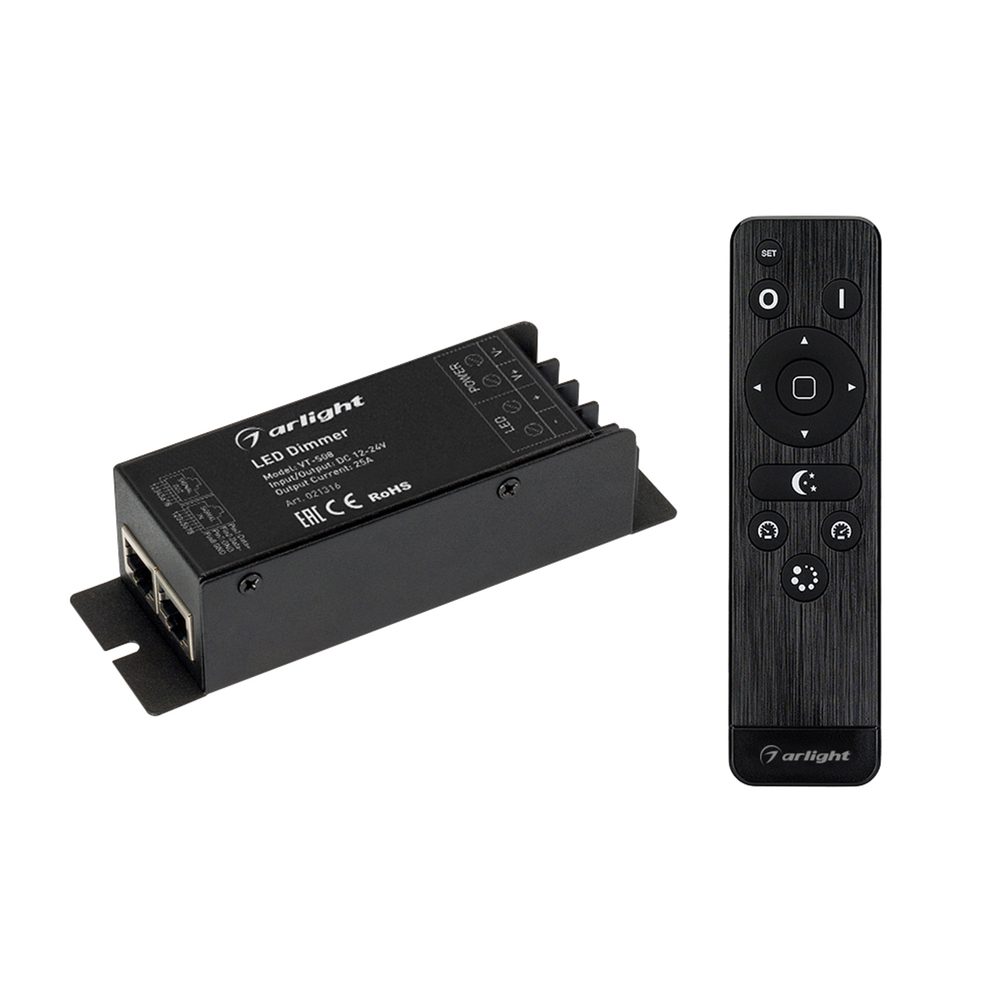 Диммер VT-S08-1x25A (12-24V, ПДУ Стик 12кн, RF) 021316 - Arlight