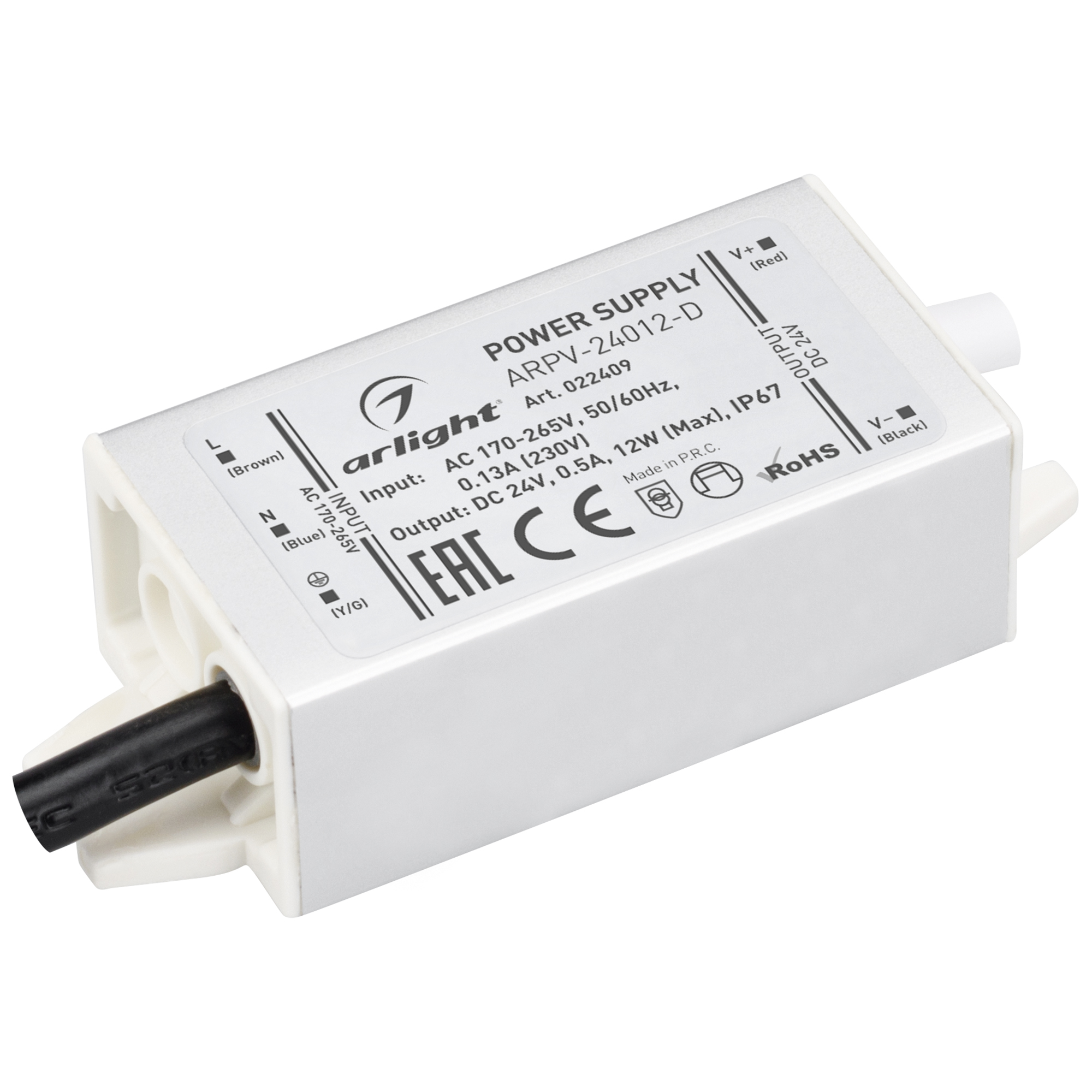 Блок питания ARPV-24012-D (24V, 0.5A, 12W) 022409 - Arlight