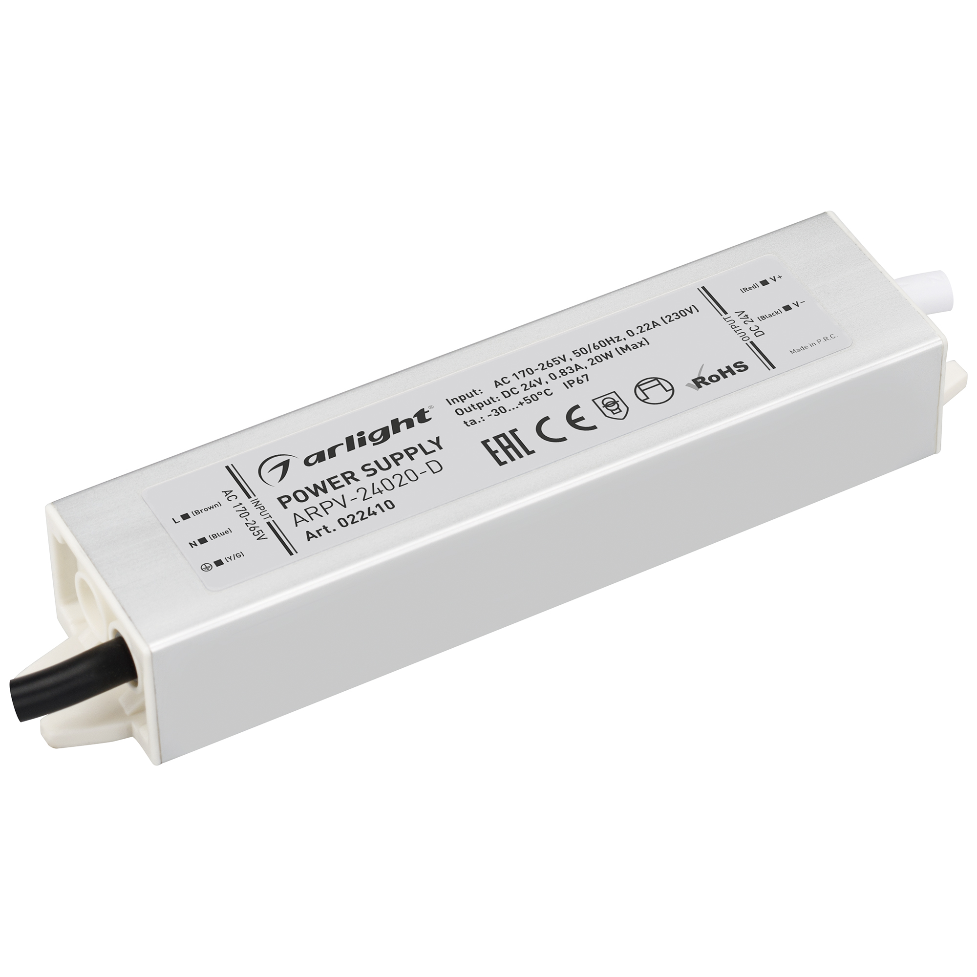 Блок питания ARPV-24020-D (24V, 0.8A, 20W) 022410 - Arlight