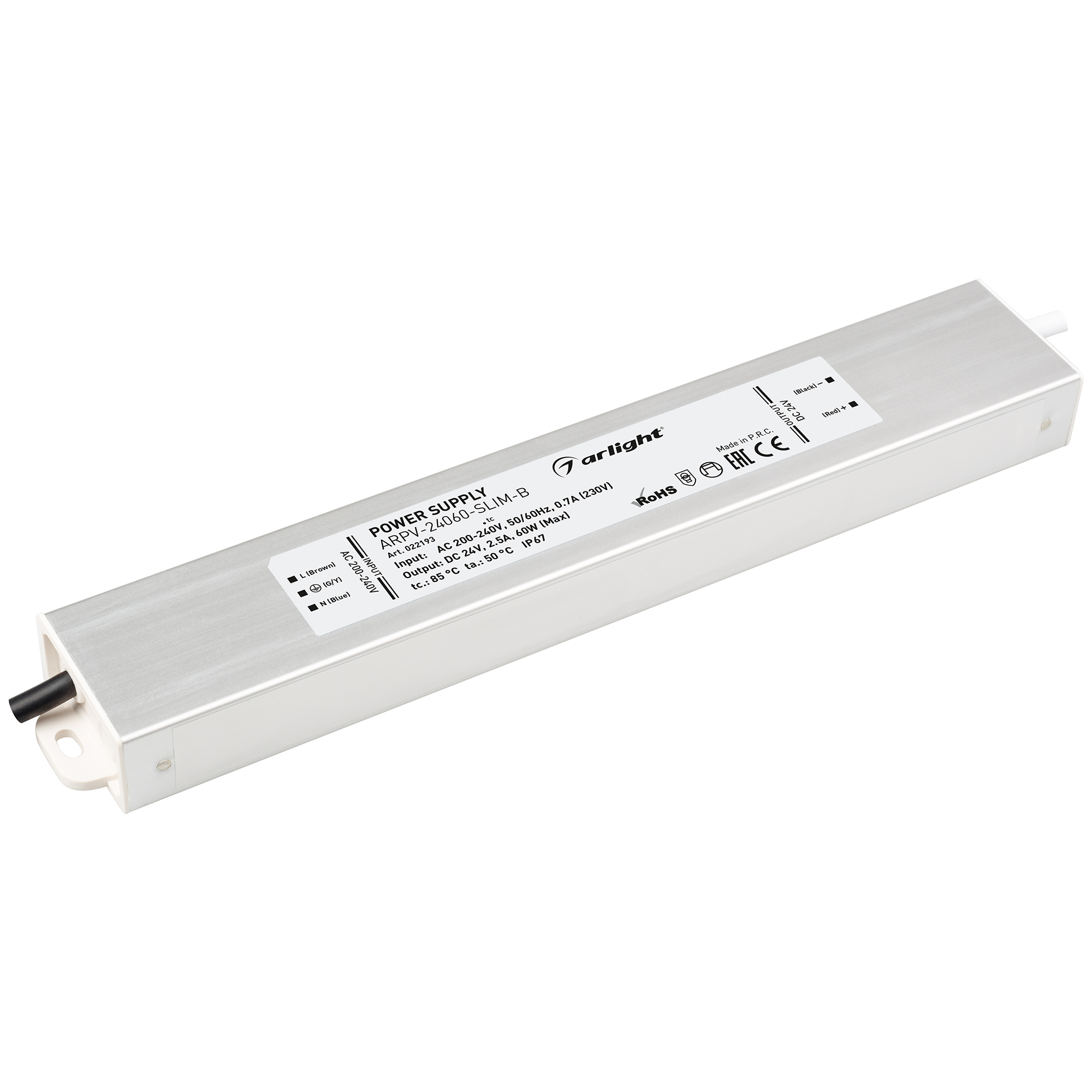 Блок питания ARPV-24060-SLIM-B (24V, 2.5A, 60W) 022193 - Arlight