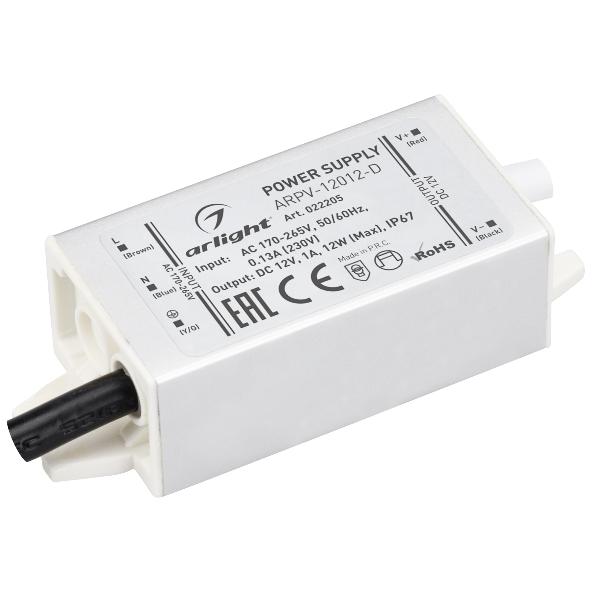 Блок питания ARPV-12012-D (12V, 1.0A, 12W) 022205 - Arlight