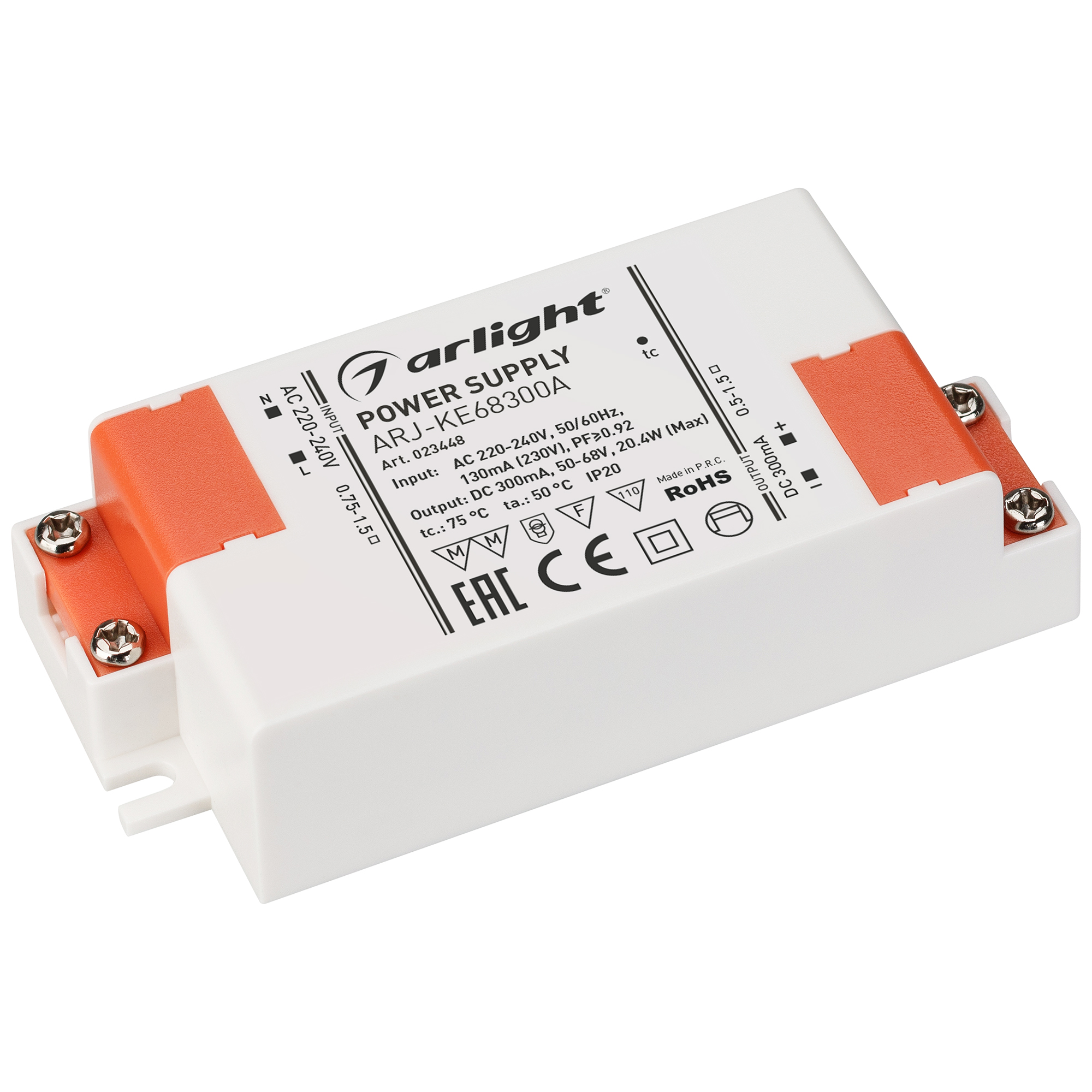 Блок питания ARJ-KE68300A (20W, 300mA, PFC) 023448 - Arlight