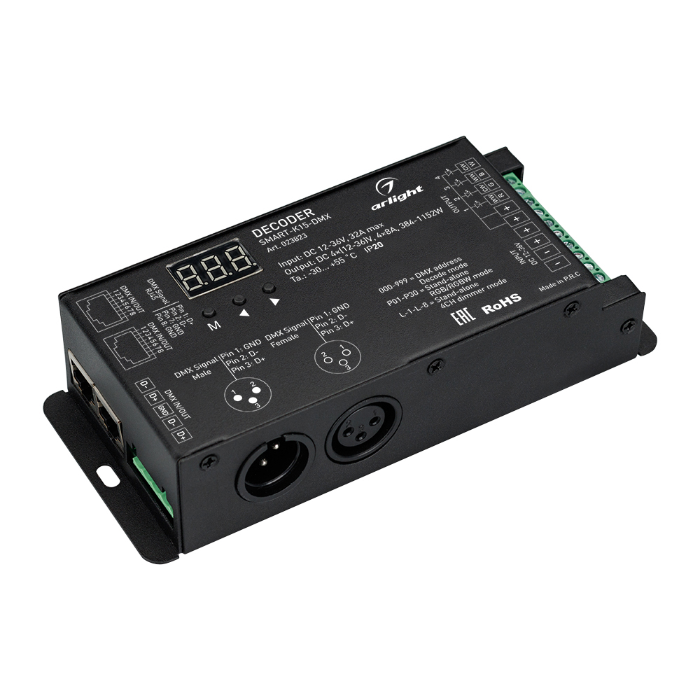 Декодер SMART-K15-DMX (12-36V, 4x8A) 023823 - Arlight