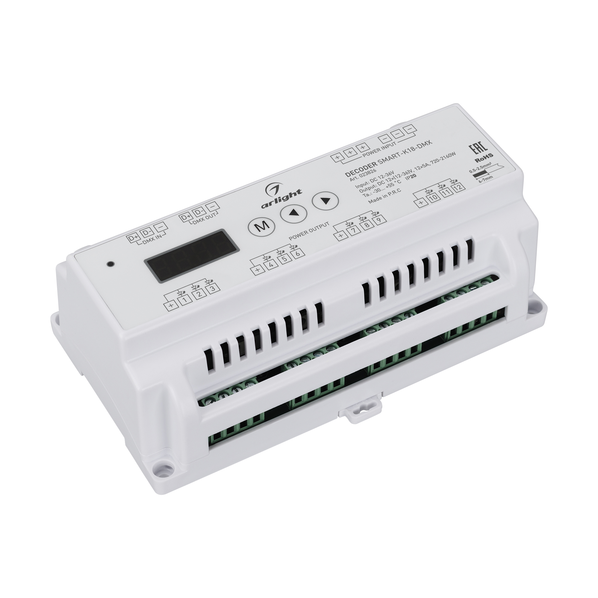 Декодер SMART-K18-DMX (12-36V, 12x5A) 023826 - Arlight