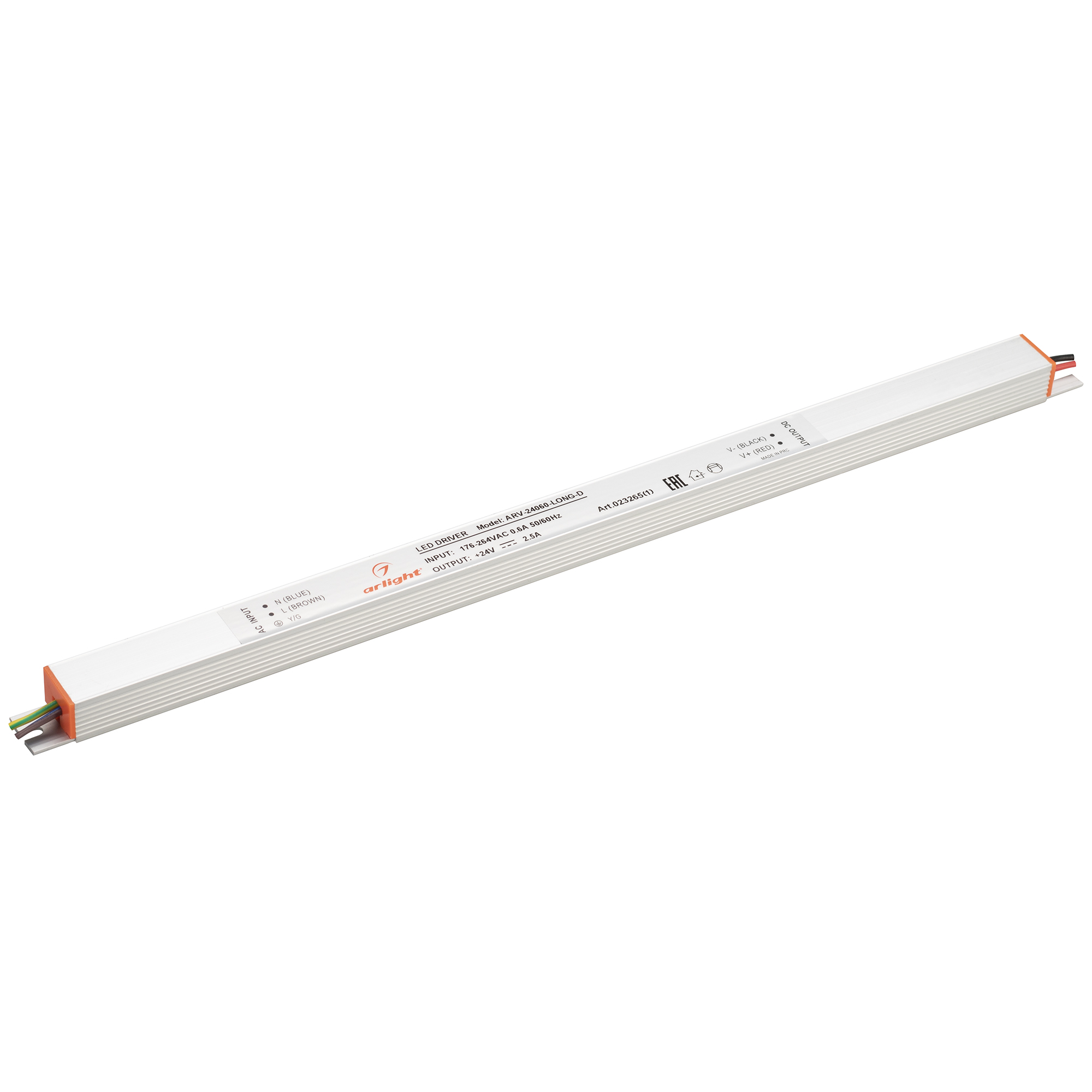 Блок питания ARV-24060-LONG-D (24V, 2.5A, 60W) 023265(1) - Arlight
