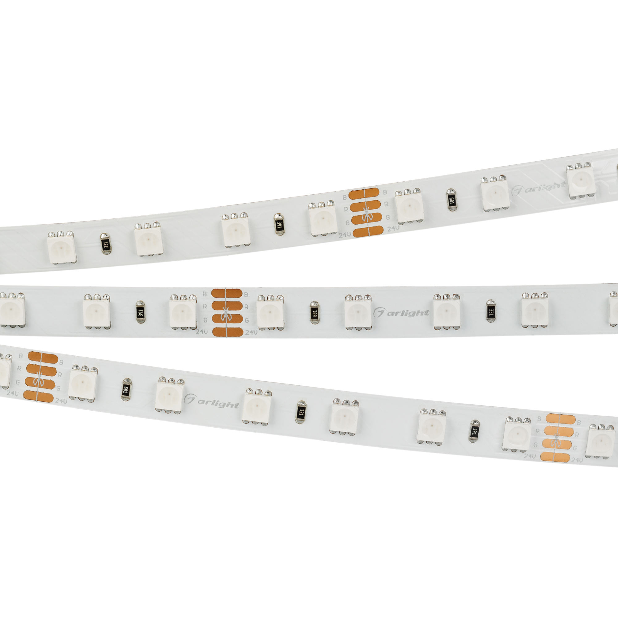 Купить Лента RT-B60-10mm 24V RGB (14.4 W/m, IP20, 5060, 5m) 010367(2) Arlight оптом в Москве