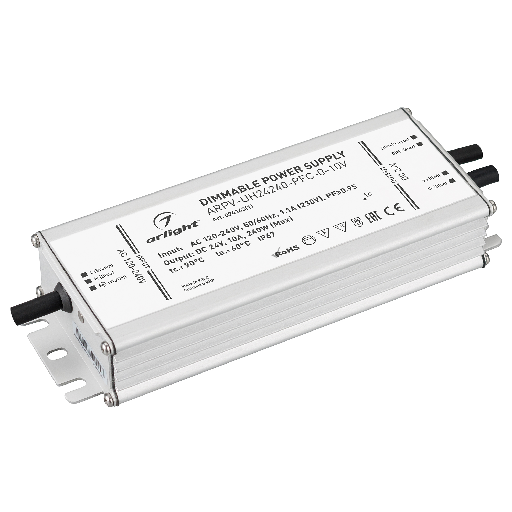 Блок питания ARPV-UH24240-PFC-0-10V (24V, 10.0A, 240W) 024143(1) - Arlight