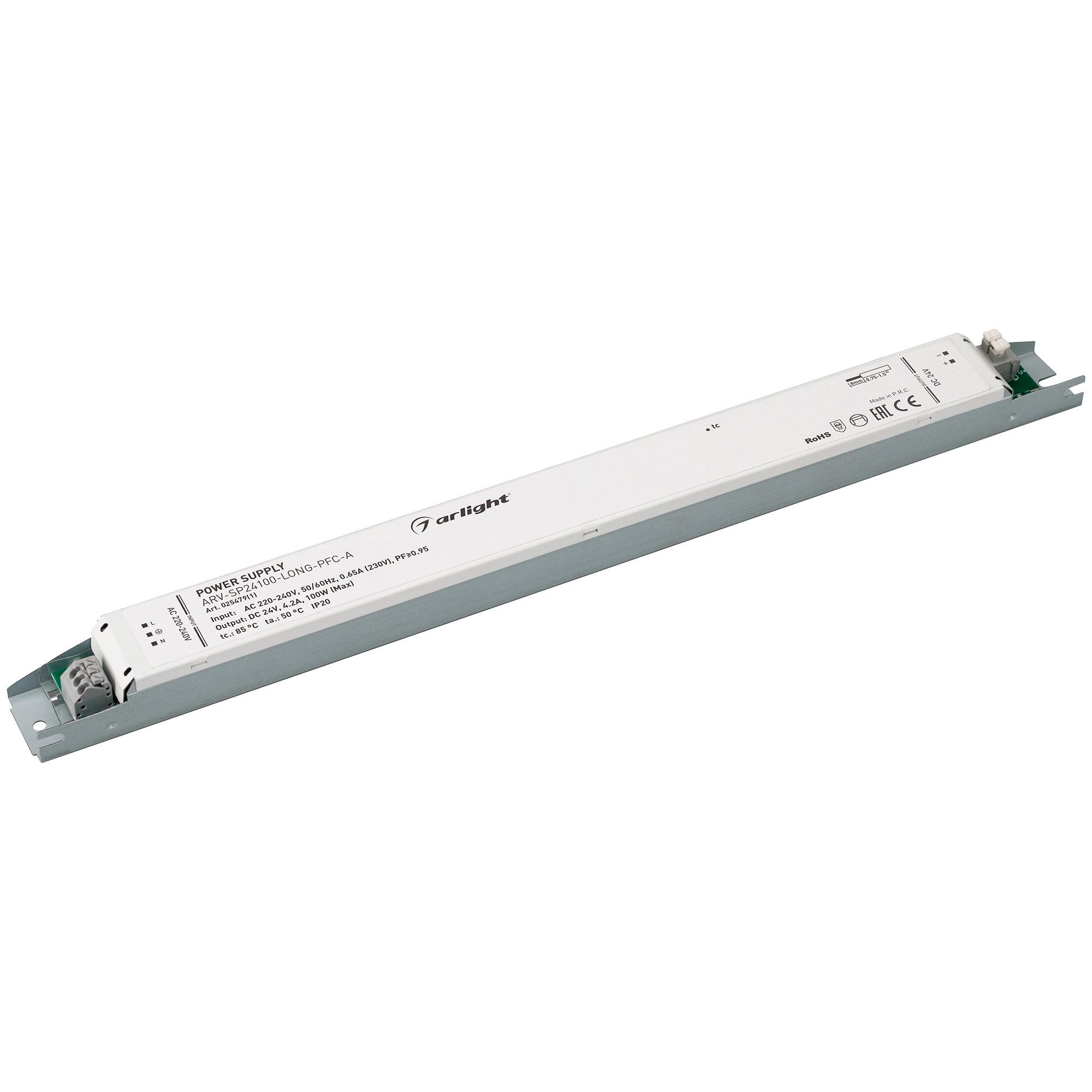 Блок питания ARV-SP24100-LONG-PFC-A (24V, 4.2A, 100W) 025479(1) - Arlight