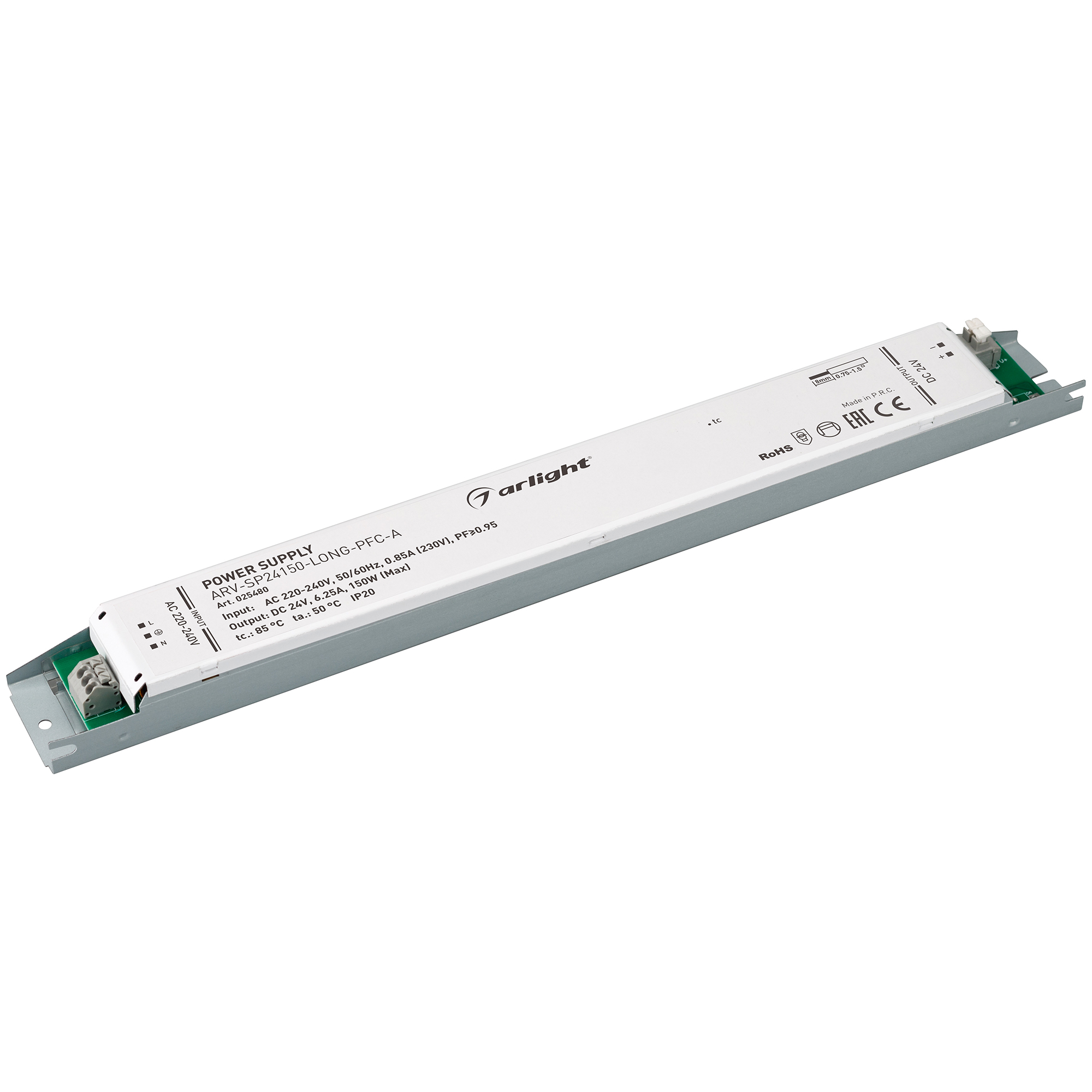 Блок питания ARV-SP24150-LONG-PFC-A (24V, 6.25A, 150W) 025480 - Arlight