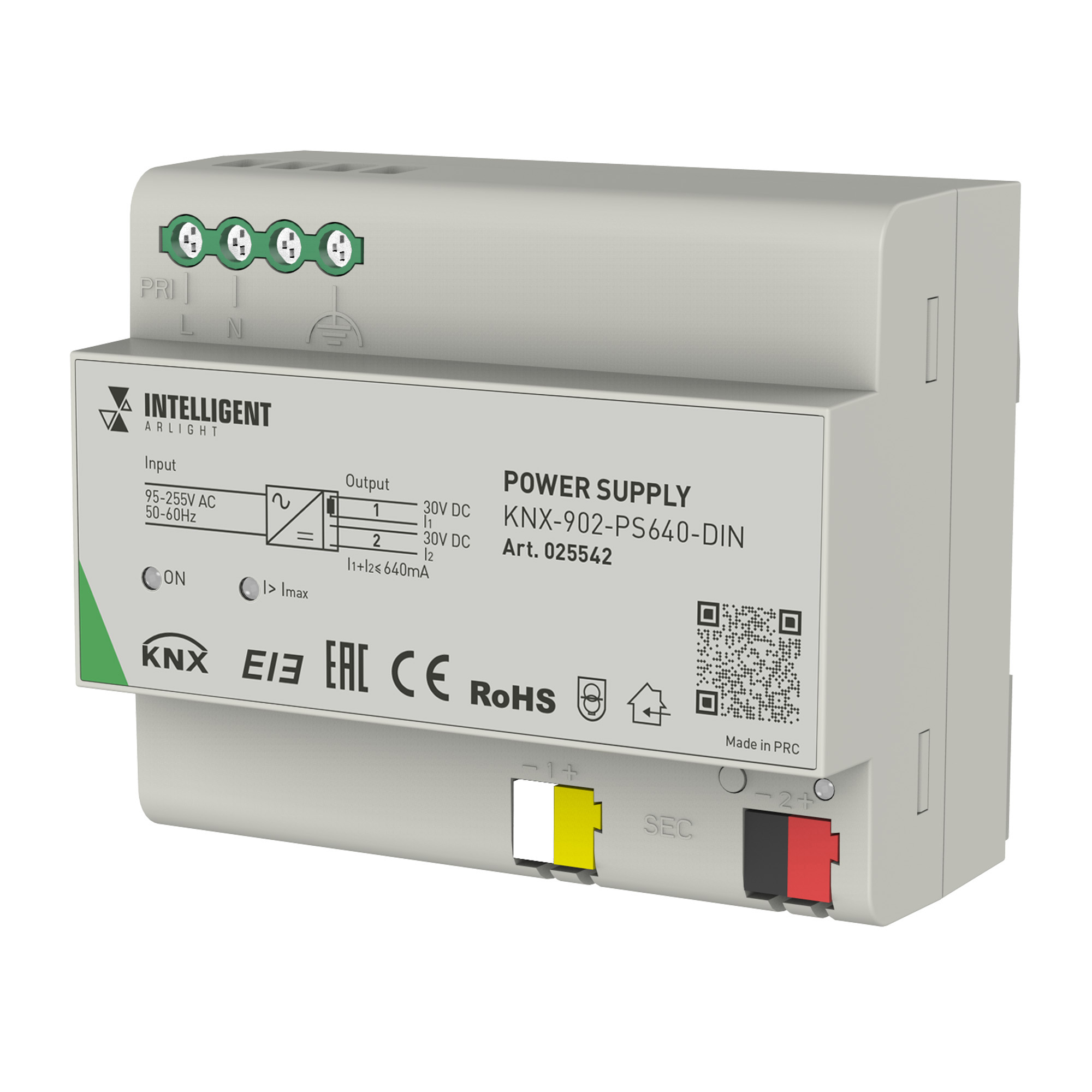 INTELLIGENT ARLIGHT Блок питания шины KNX-902-PS640-DIN (230V, 640mA) 025542 - Arlight