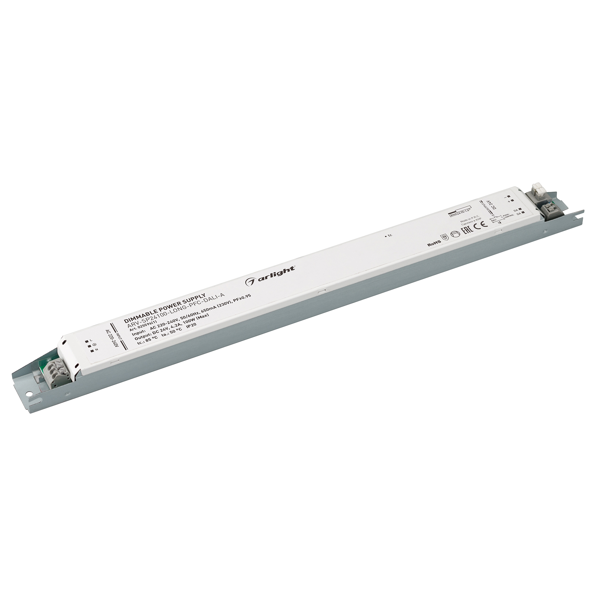 Блок питания ARV-SP24100-LONG-PFC-1-10V-A (24V, 4.2A, 100W) 025518(1) - Arlight