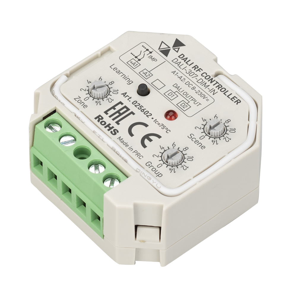 INTELLIGENT ARLIGHT Конвертер RF-сигнала DALI-307-DIM-IN (DALI-BUS, RF, PUSH) 025602 - Arlight
