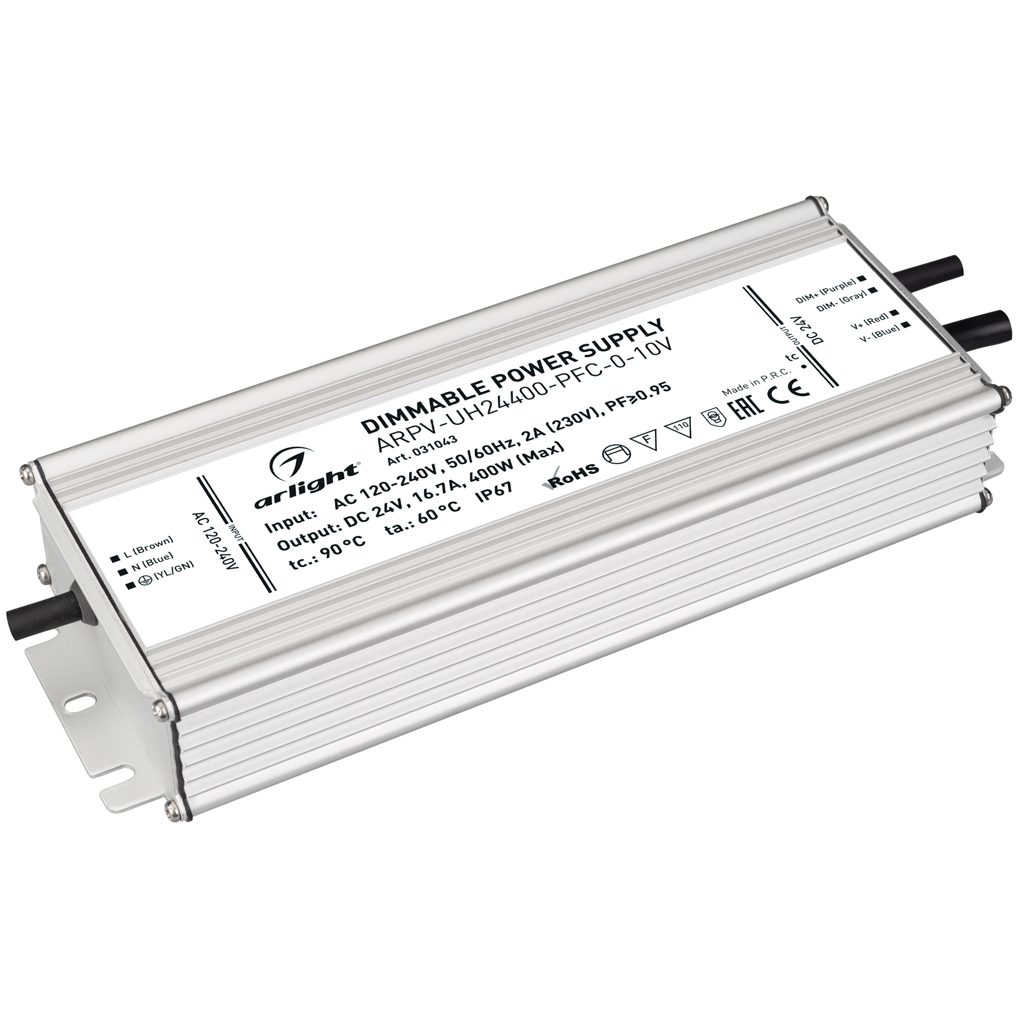 Блок питания ARPV-UH24400-PFC-0-10V (24V, 16.7A, 400W) 031043 - Arlight
