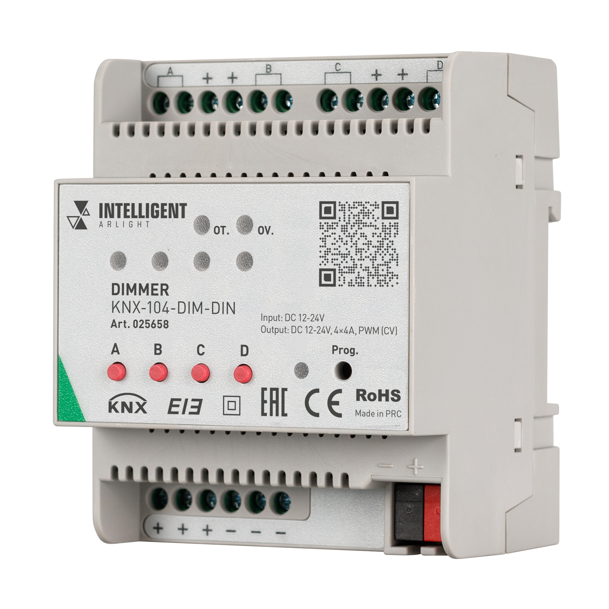 INTELLIGENT ARLIGHT Диммер KNX-104-DIM-DIN (12-24V, 4x4A) 025658 - Arlight