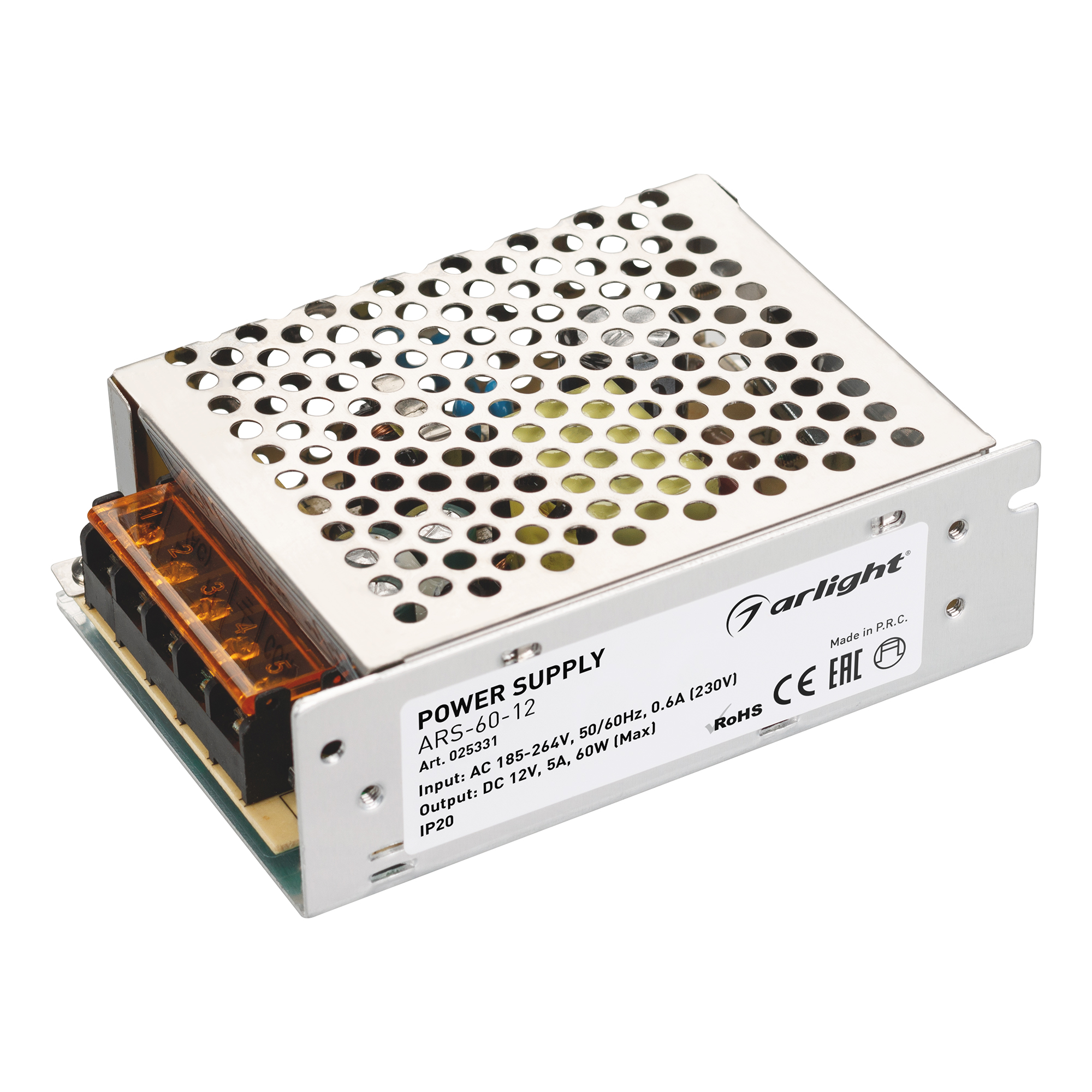 Блок питания ARS-60-12 (12V, 5A, 60W) 025331 - Arlight
