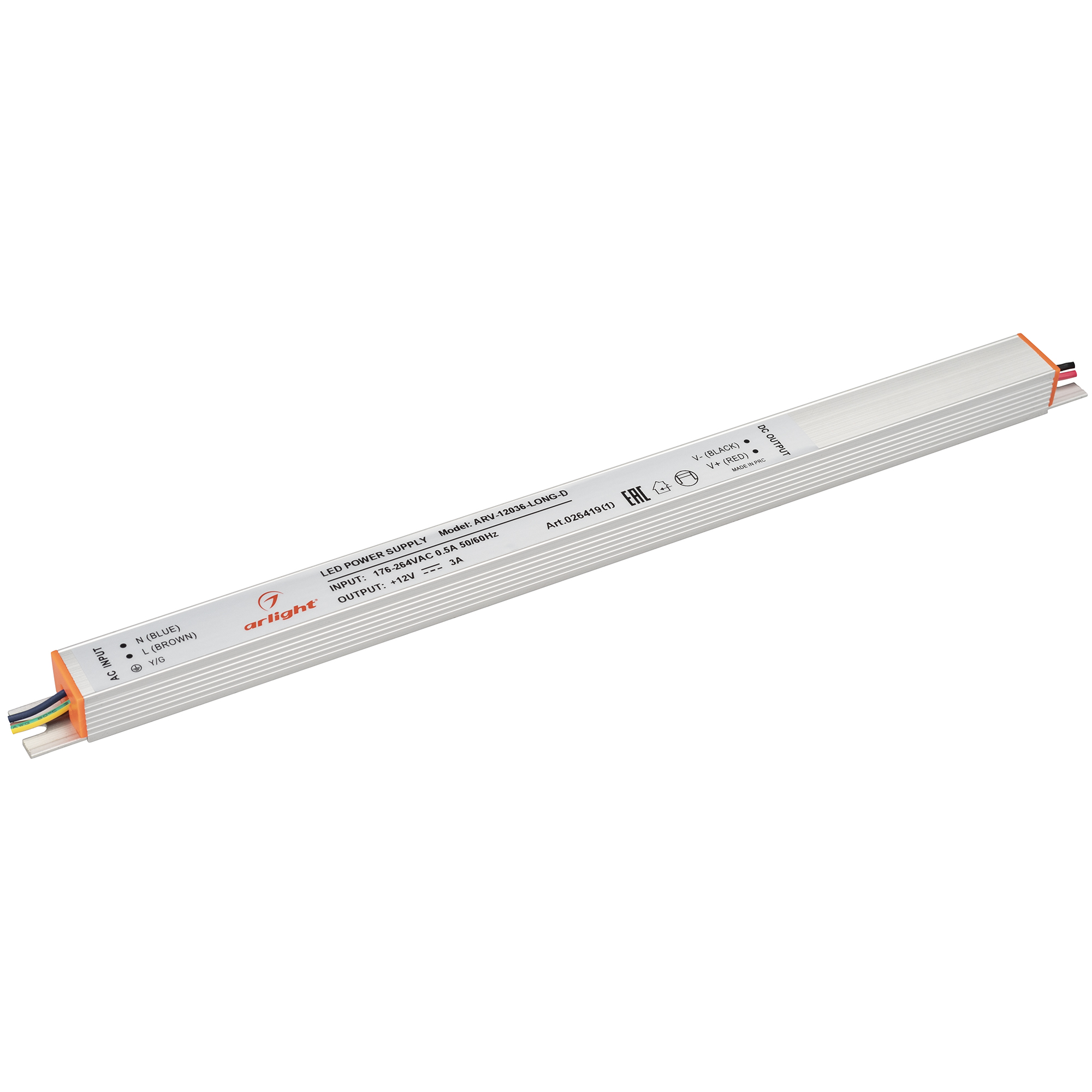 Блок питания ARV-12036-LONG-D (12V, 3A, 36W) 026419(1) - Arlight