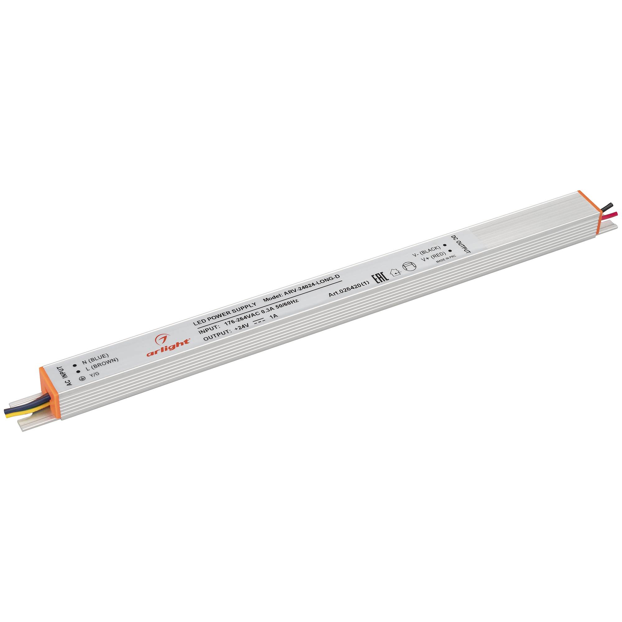 Блок питания ARV-24024-LONG-D (24V, 1A, 24W) 026420(1) - Arlight