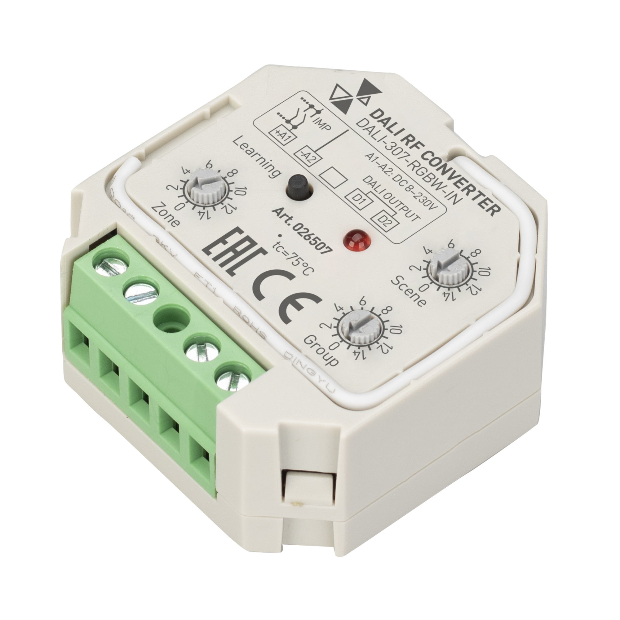 INTELLIGENT ARLIGHT Конвертер RF-сигнала DALI-307-RGBW-IN (DALI-BUS, RF, PUSH) 026507 - Arlight