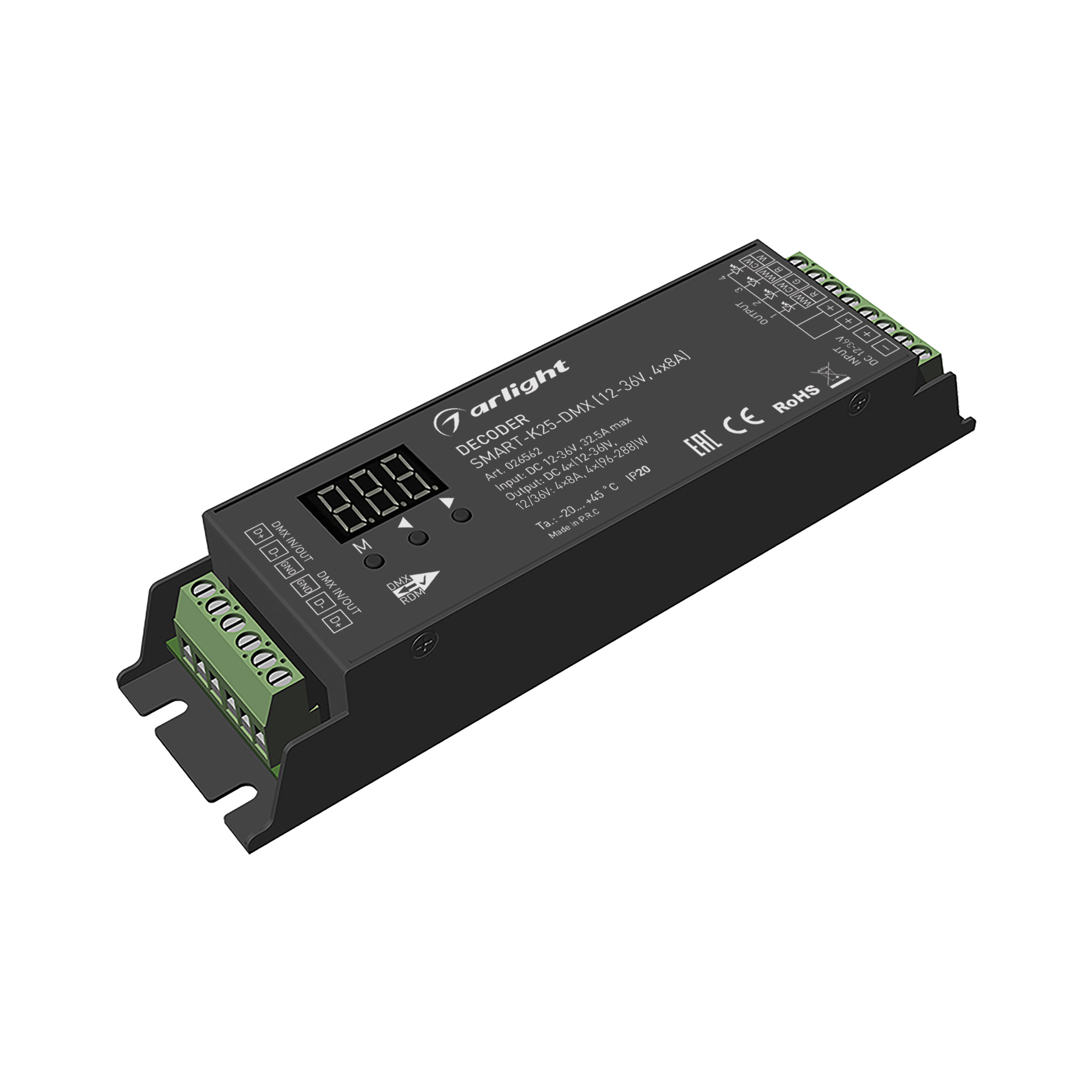 Декодер SMART-K25-DMX (12-36V, 4x8A) 026562 - Arlight