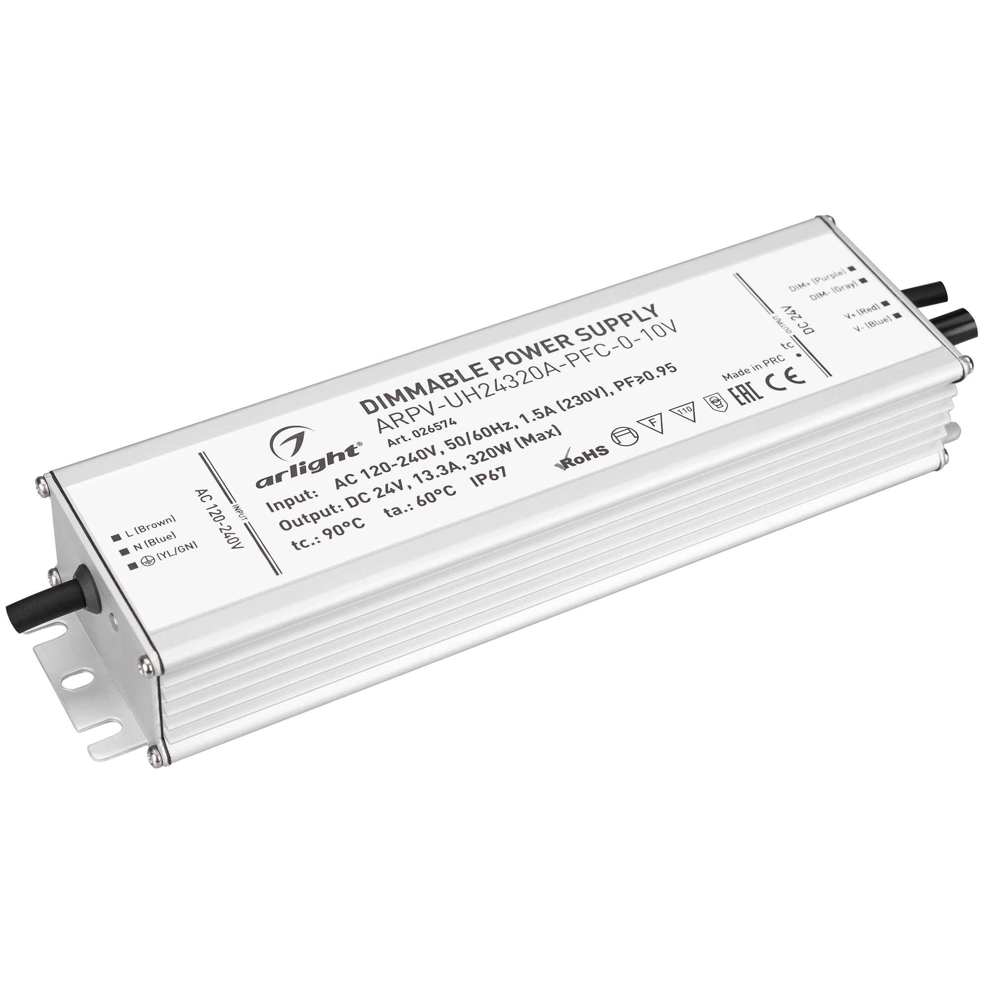 Блок питания ARPV-UH24320A-PFC-0-10V (24V, 13.3A, 320W) 026574 - Arlight