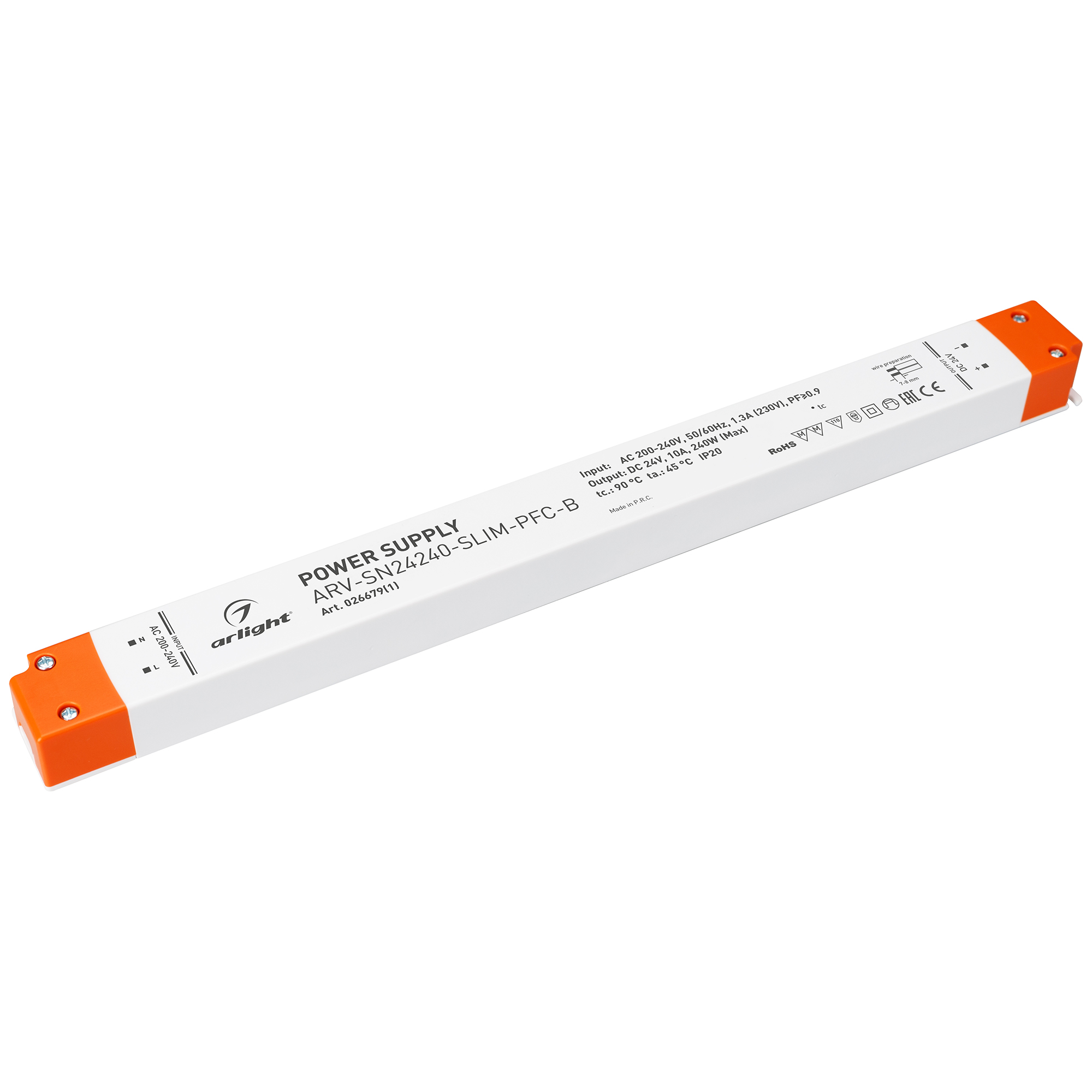 Блок питания ARV-SN24240-SLIM-PFC-B (24V, 10A, 240W) 026679(1) - Arlight