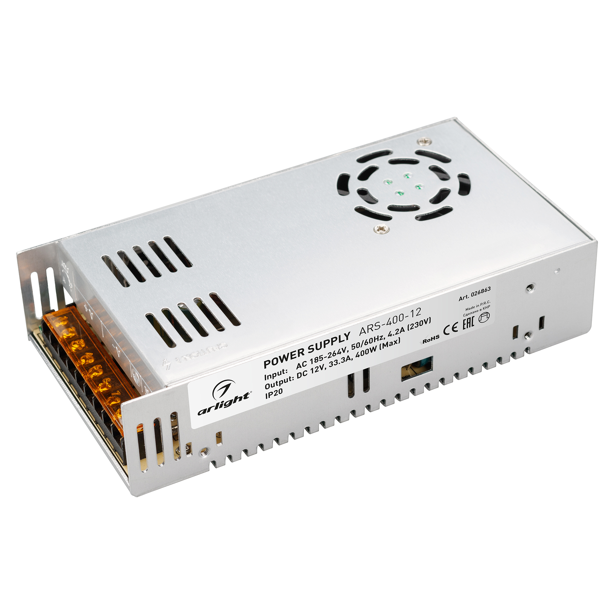 Блок питания ARS-400-12 (12V, 33.3A, 400W) 026863 - Arlight