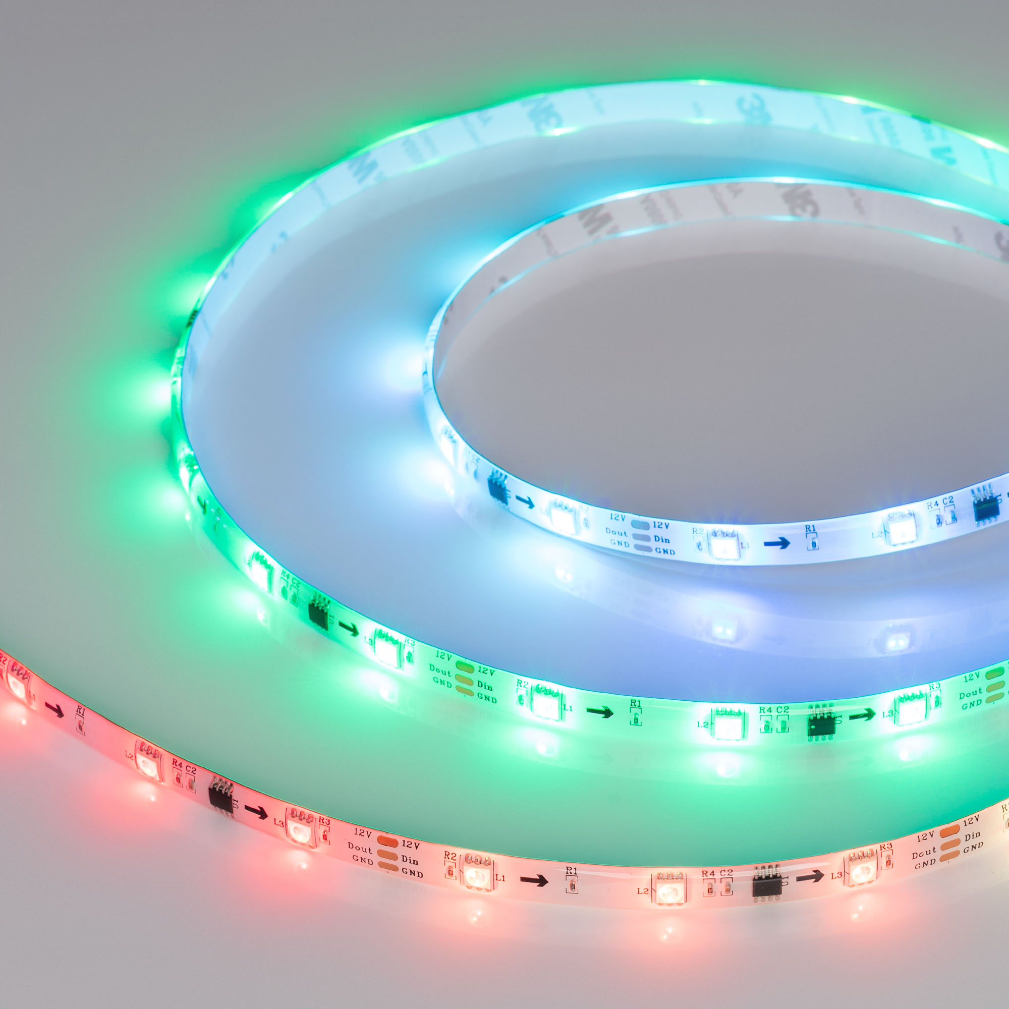 Лента герметичная SPI-SE-B30-10mm 12V RGB-PX3 (7.2W/m, IP65, 5060, 5m) 026369(2) - Arlight