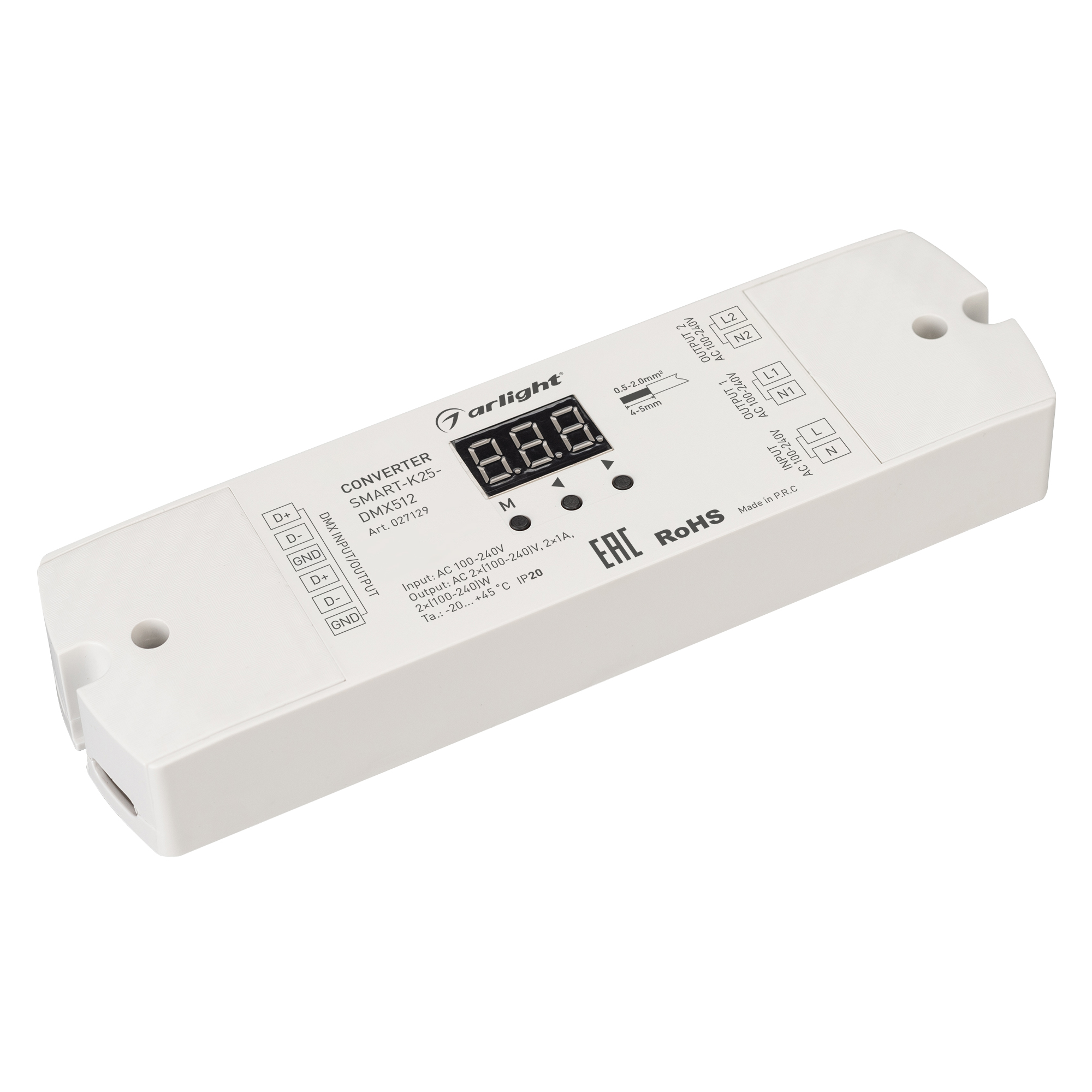 Конвертер SMART-K25-DMX512 (230V, 2x1A, TRIAC) 027129 - Arlight