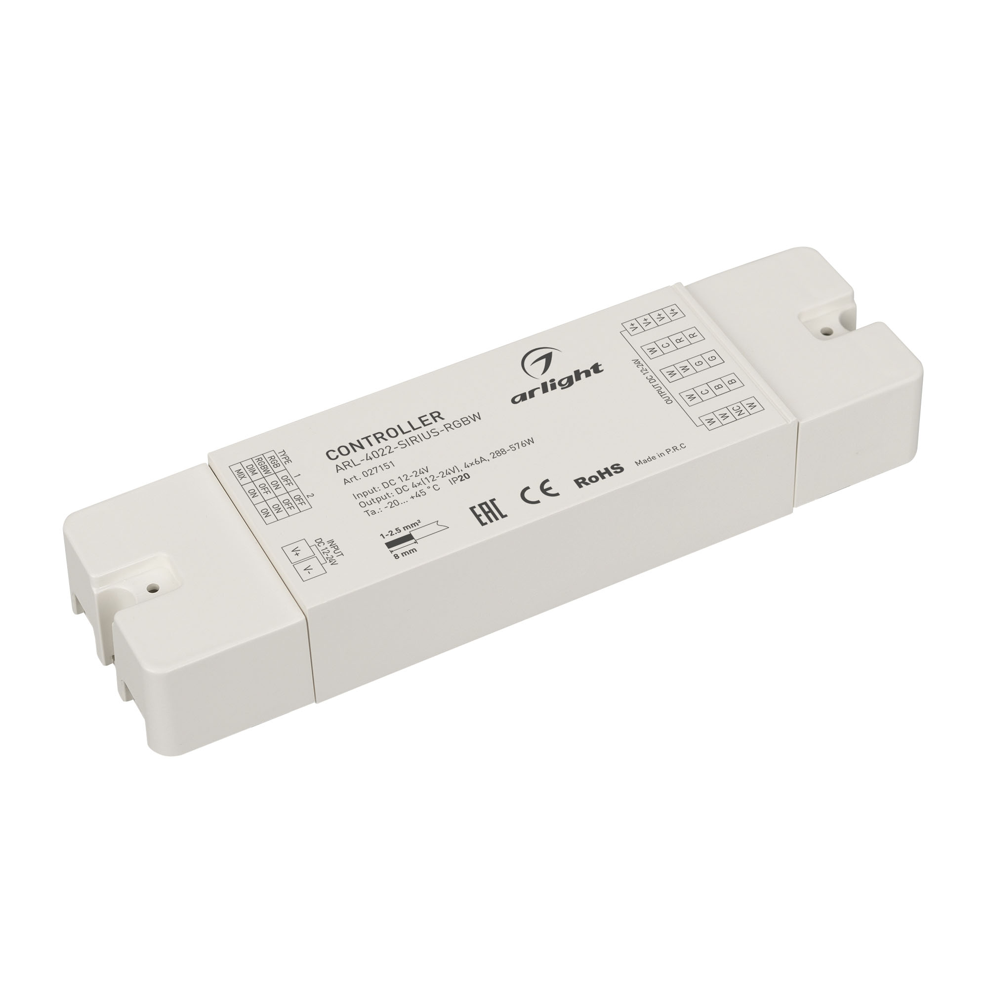 Контроллер ARL-4022-SIRIUS-RGBW (12-24V, 4x6A, 2.4G) 027151 - Arlight