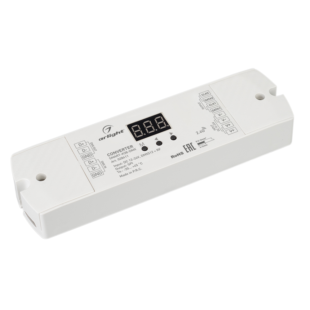 Конвертер SMART-K38-DMX (12-24V, SPI, 2.4G) 028411 - Arlight
