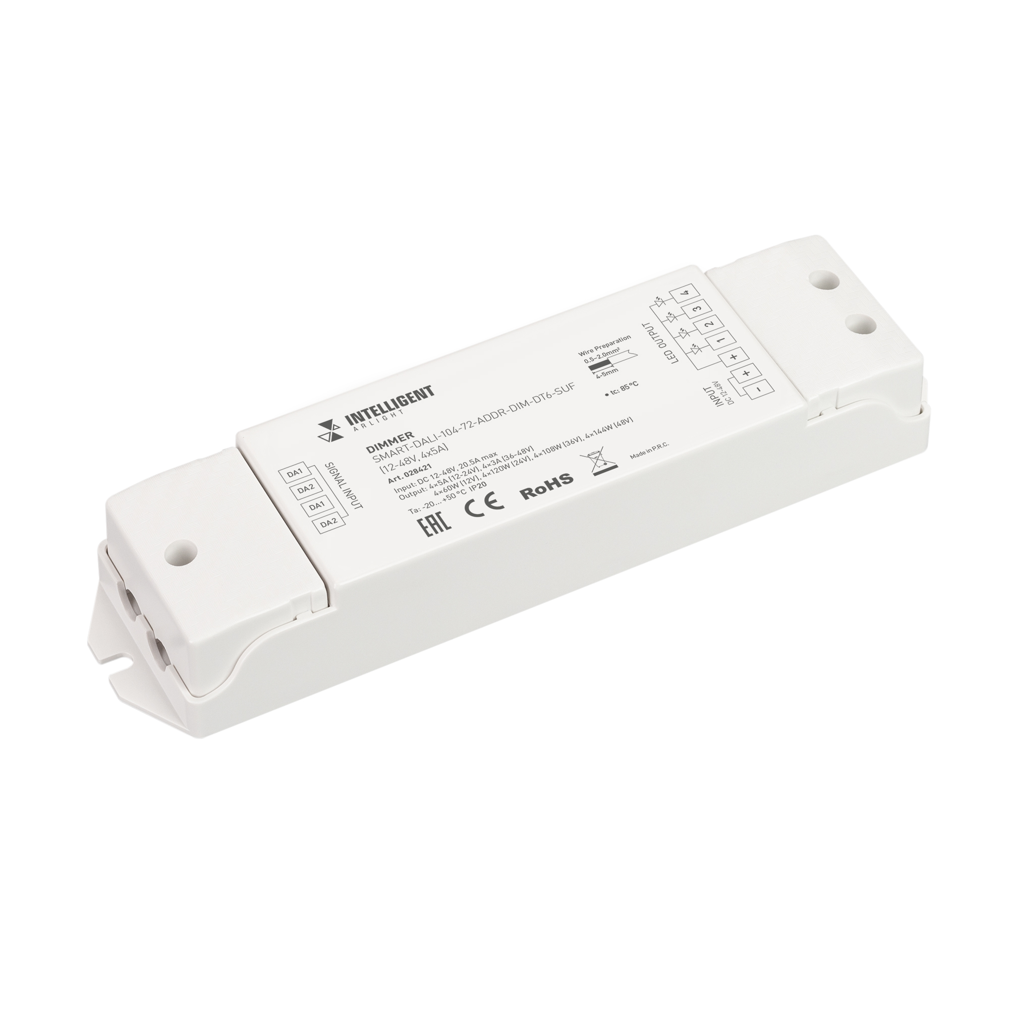 INTELLIGENT ARLIGHT Диммер SMART-DALI-104-72-ADDR-DIM-DT6-SUF (12-48V, 4x5A) 028421 - Arlight