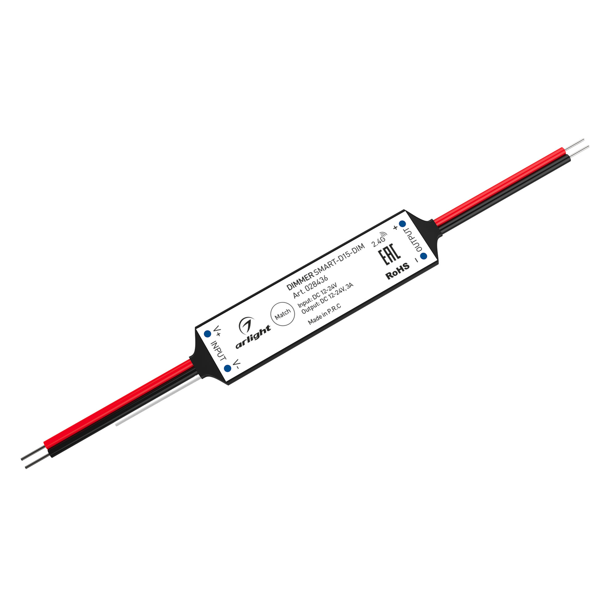 Диммер SMART-D15-DIM (12-24V, 1x3A, 2.4G) 028436 - Arlight