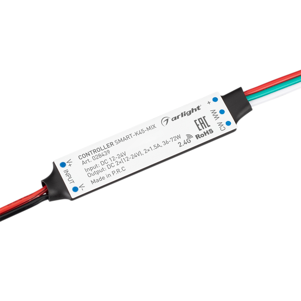 Контроллер SMART-K45-MIX (12-24V, 2x1.5A, 2.4G) 028439 - Arlight