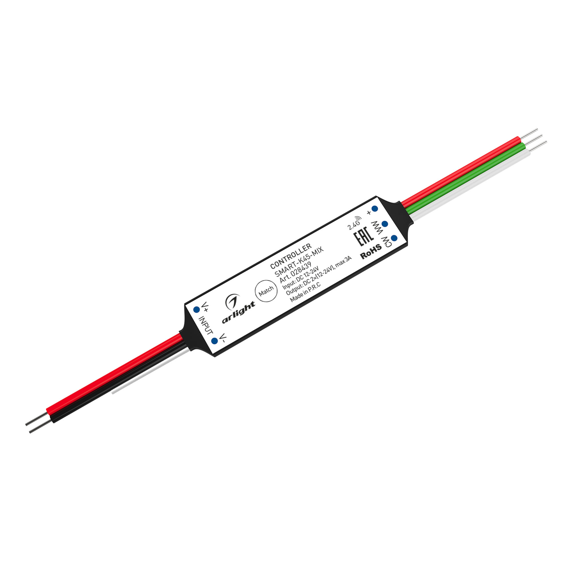 Контроллер SMART-K45-MIX (12-24V, 2x1.5A, 2.4G) 028439 - Arlight