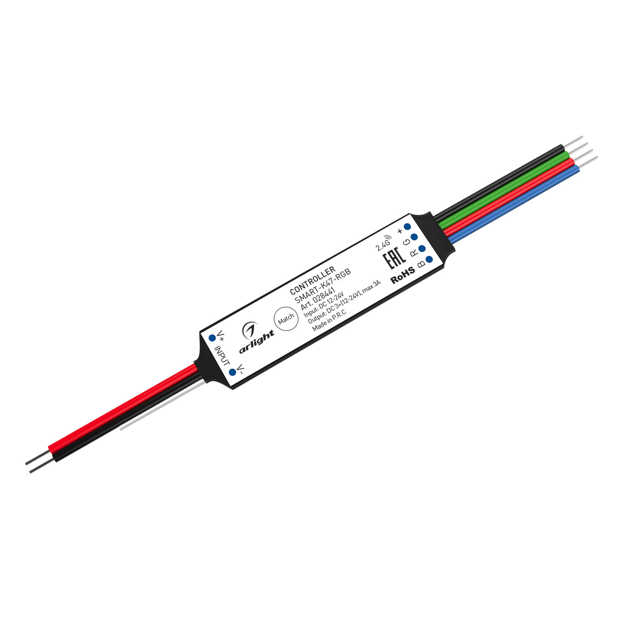 Контроллер SMART-K47-RGB (12-24V, 3x1A, 2.4G) 028441 - Arlight