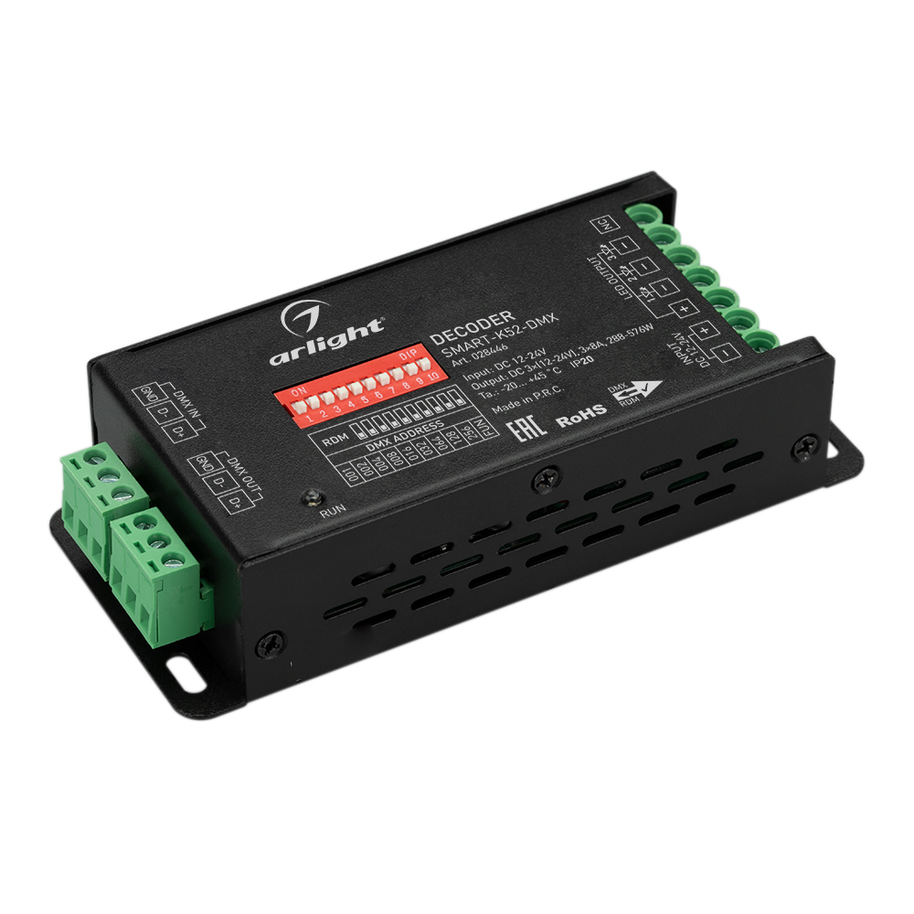 Декодер SMART-K52-DMX (12-24V, 3x8A) 028446 - Arlight