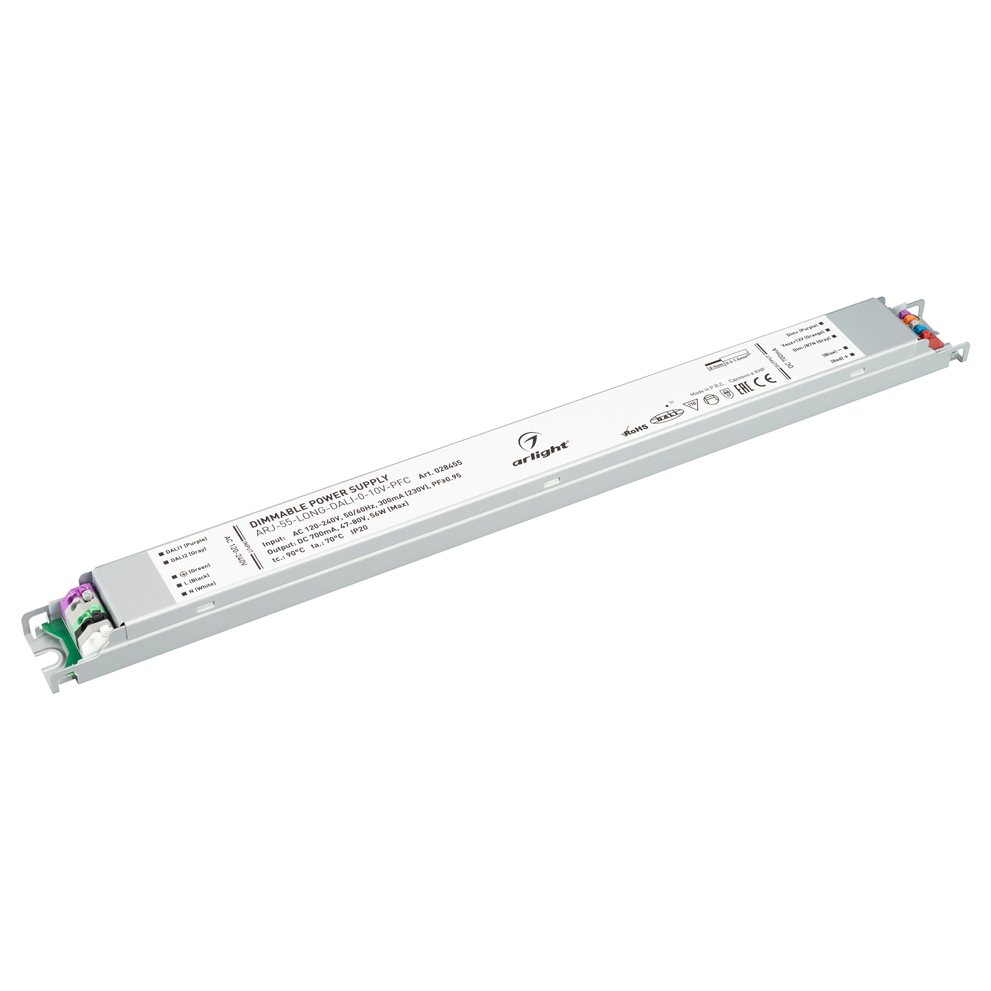 Блок питания ARJ-55-LONG-DALI-0-10V-PFC (56W, 700mA) 028455 - Arlight