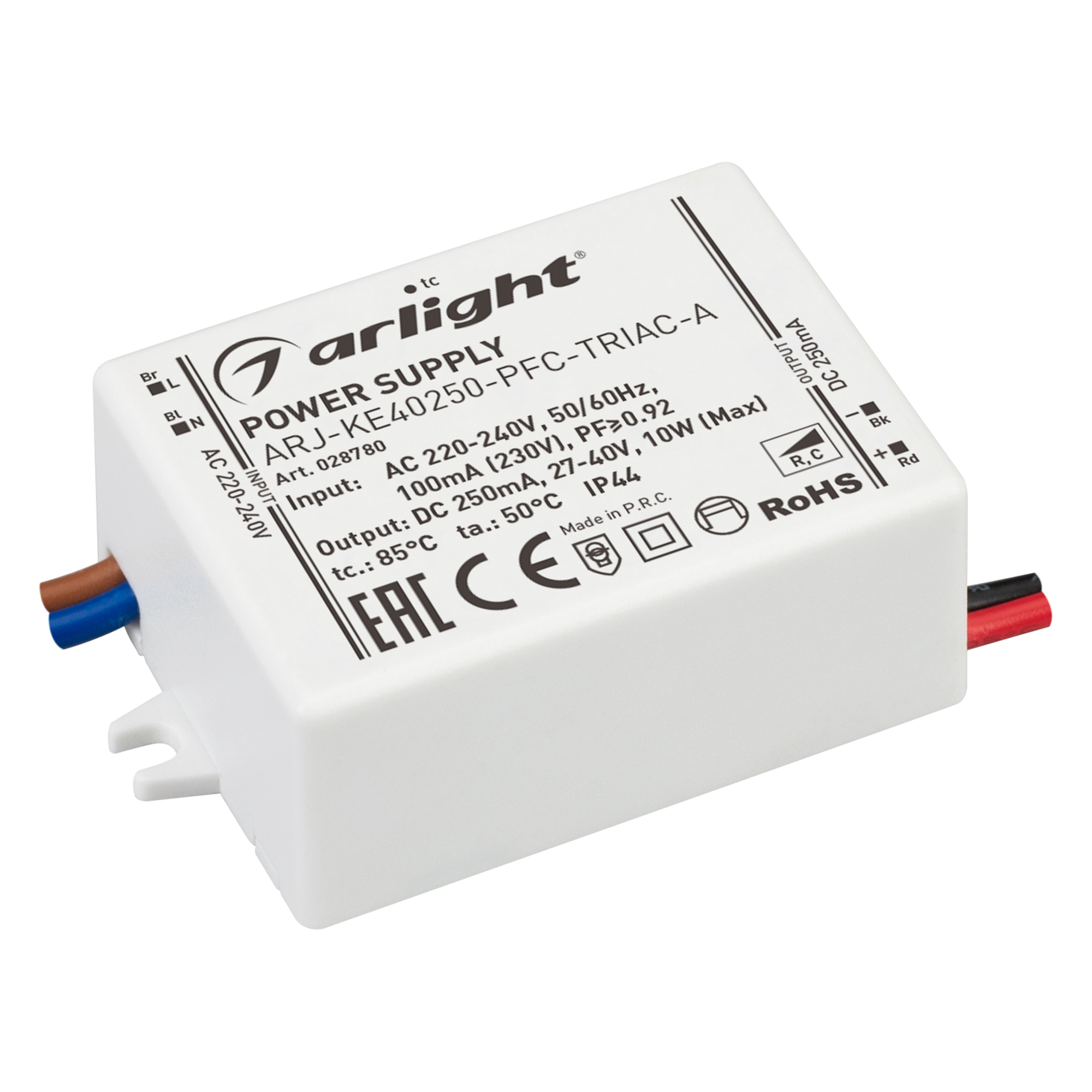 Блок питания ARJ-KE40250-PFC-TRIAC-A (10W, 250mA) 028780 - Arlight