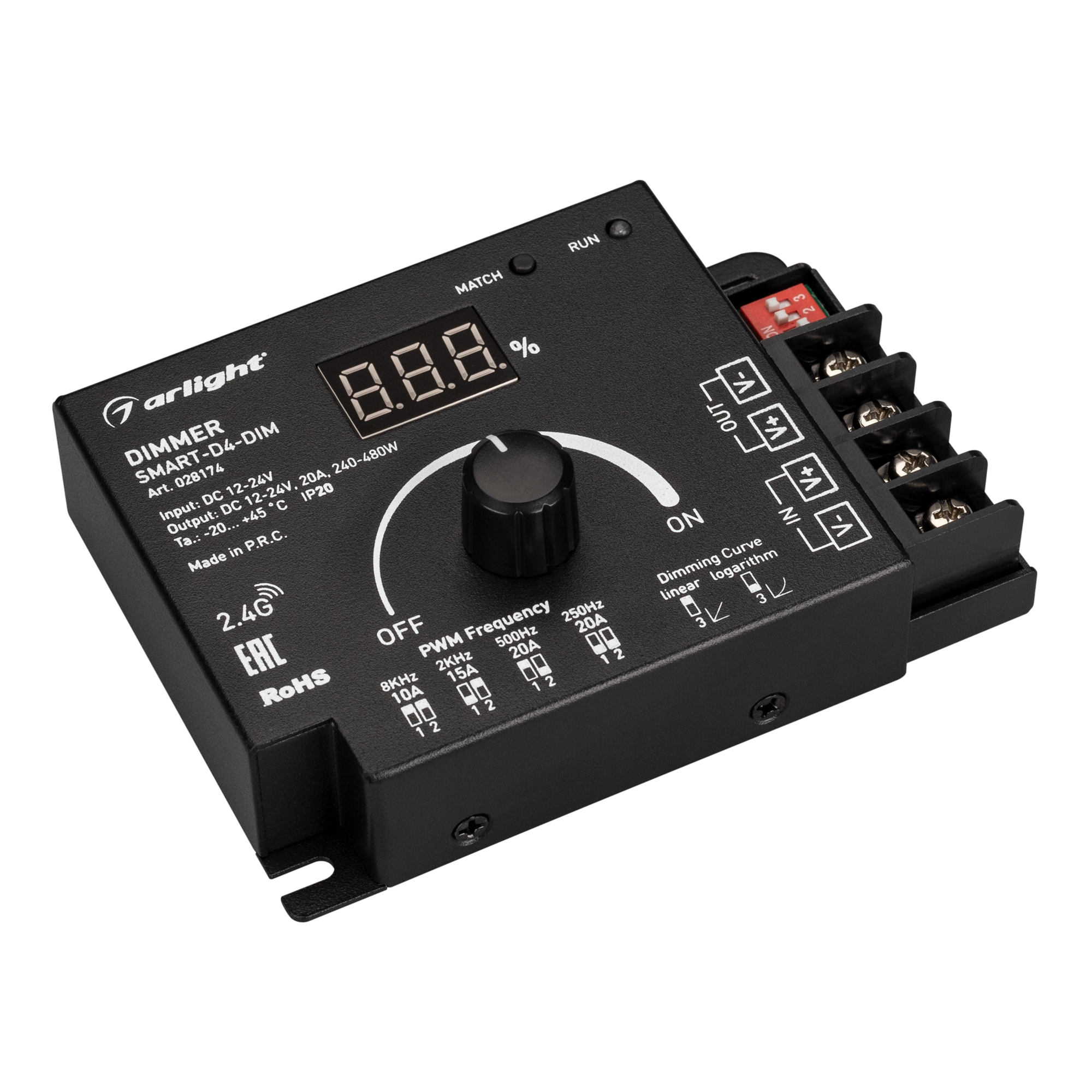 Диммер SMART-D4-DIM (12-24V, 1x20A. 2.4G) 028174 - Arlight