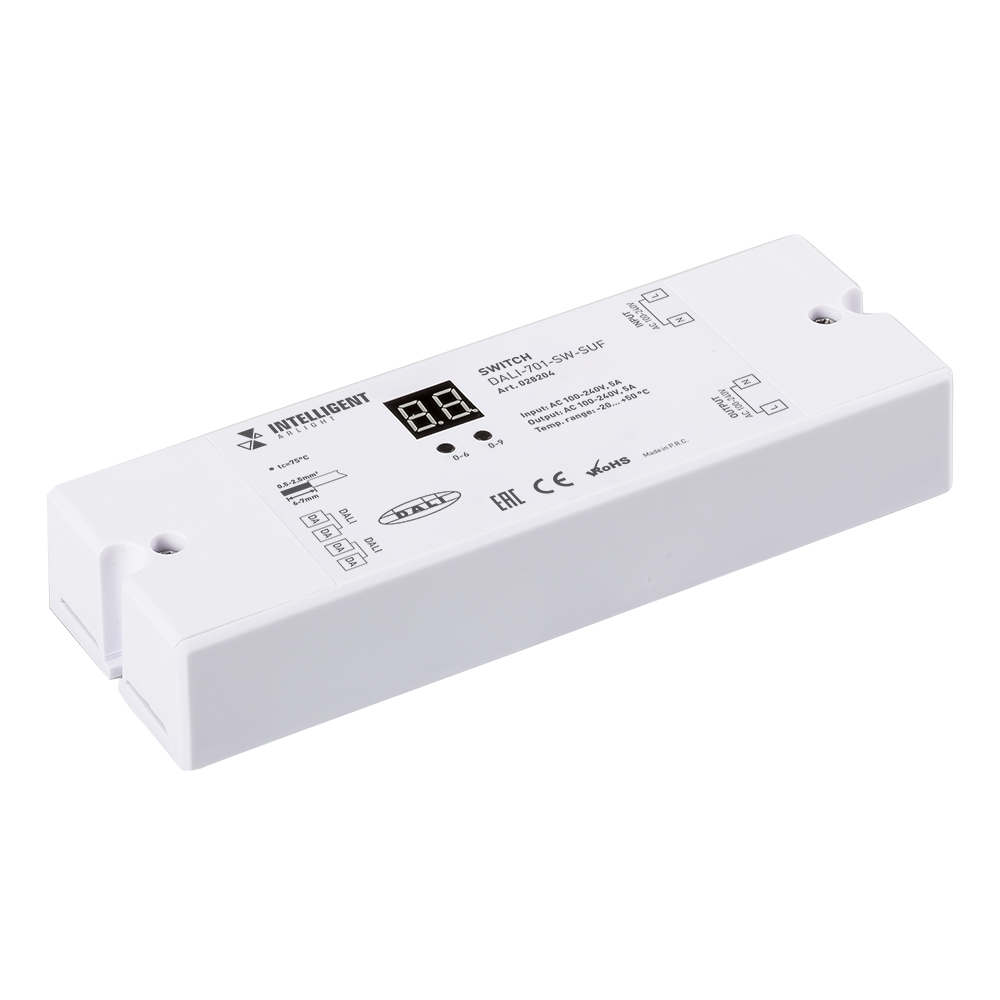 INTELLIGENT ARLIGHT Релейный модуль DALI-701-SW-SUF (BUS, 5A) 028204 - Arlight