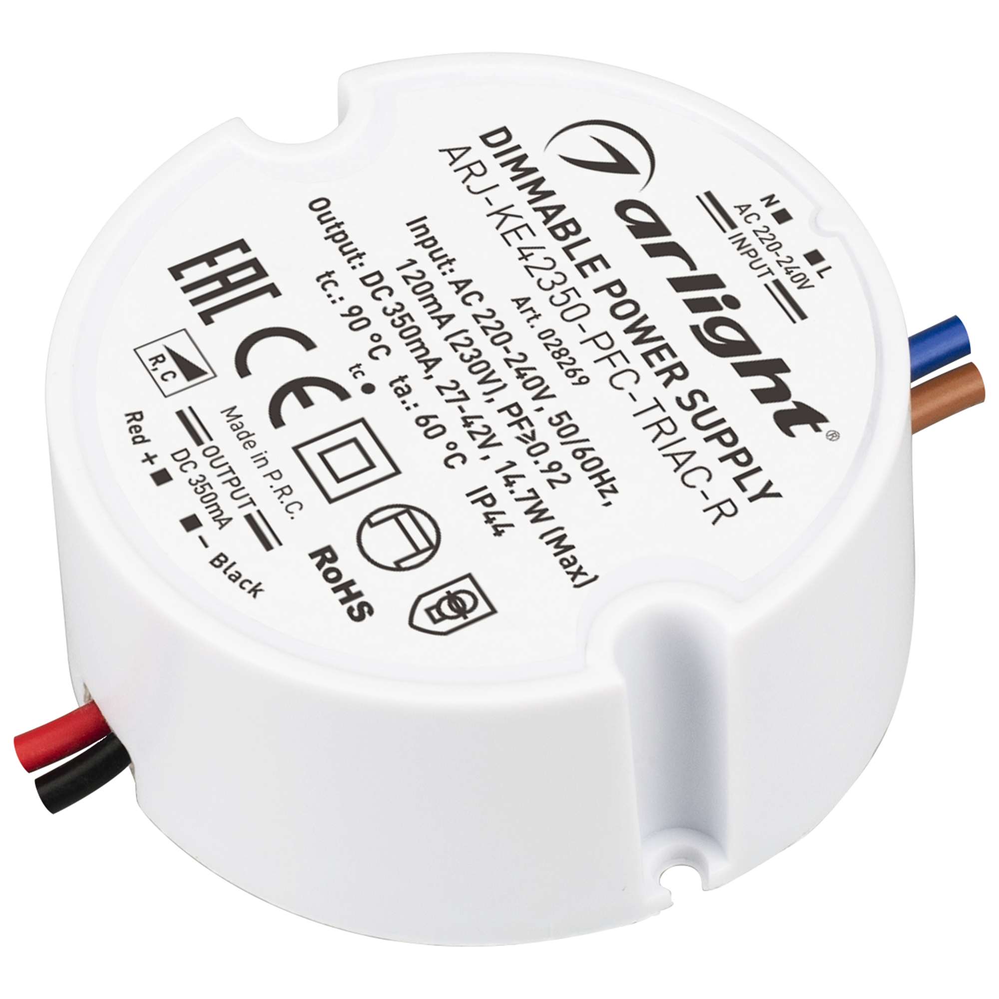 Блок питания ARJ-KE42350-PFC-TRIAC-R (15W, 350mA) 028269 - Arlight