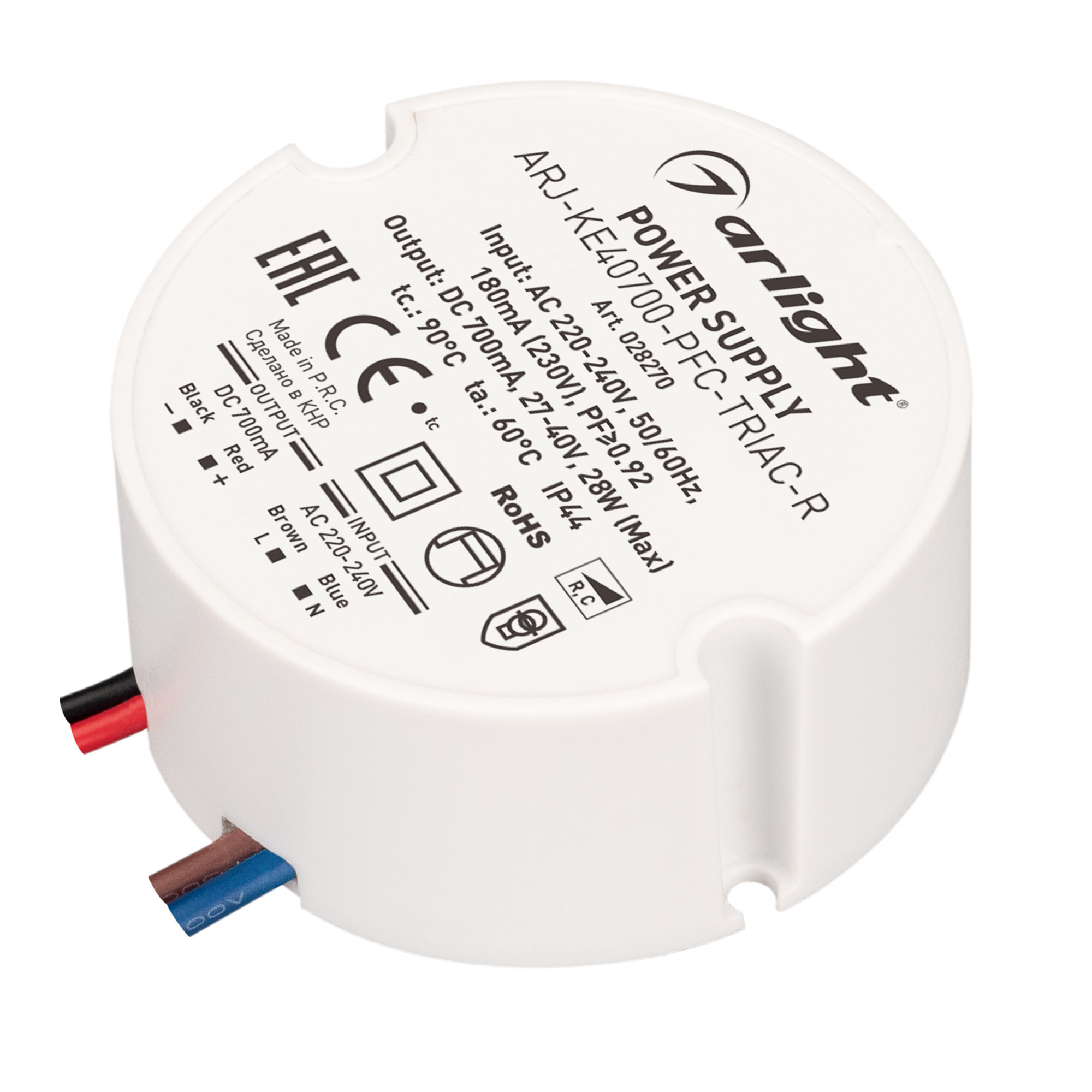 Блок питания ARJ-KE40700-PFC-TRIAC-R (28W, 700mA) 028270 - Arlight