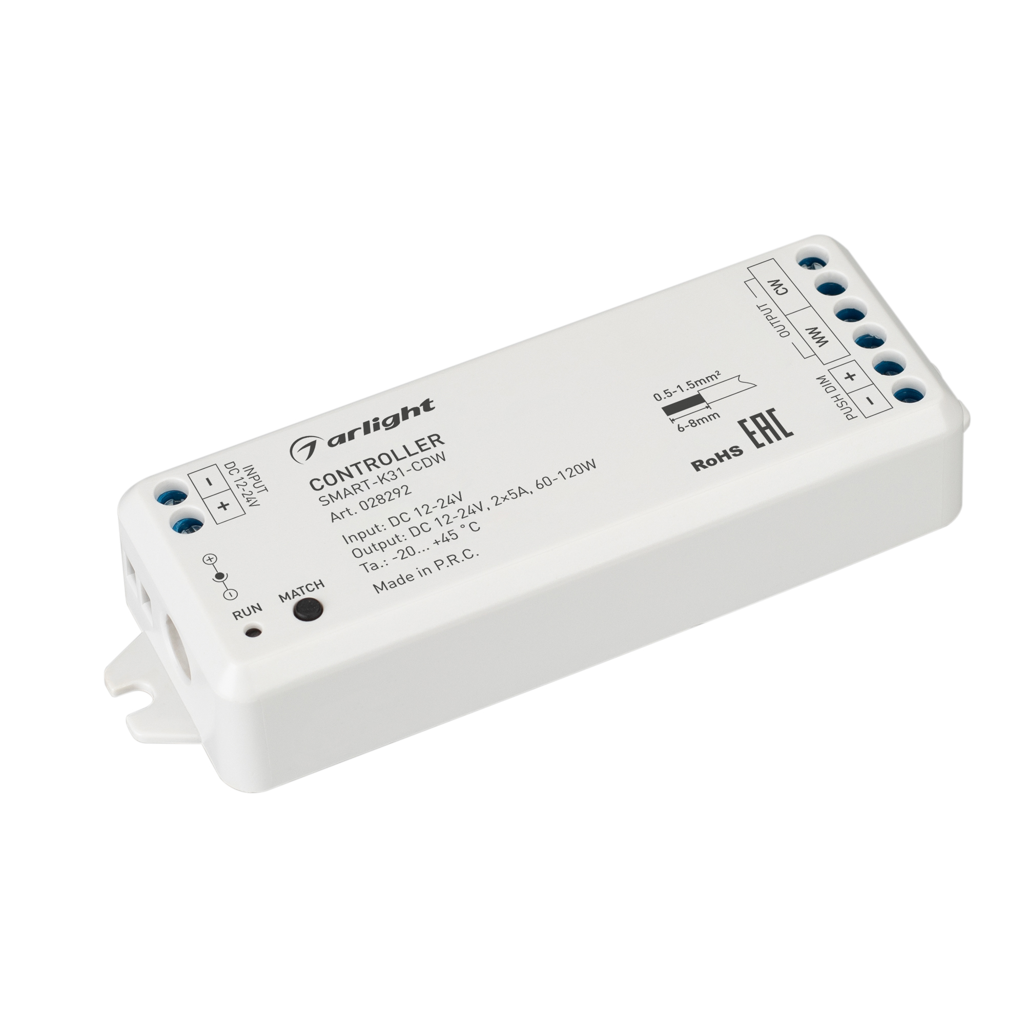 Контроллер SMART-K31-CDW (12-24V, 2x5A, 2.4G) 028292 - Arlight
