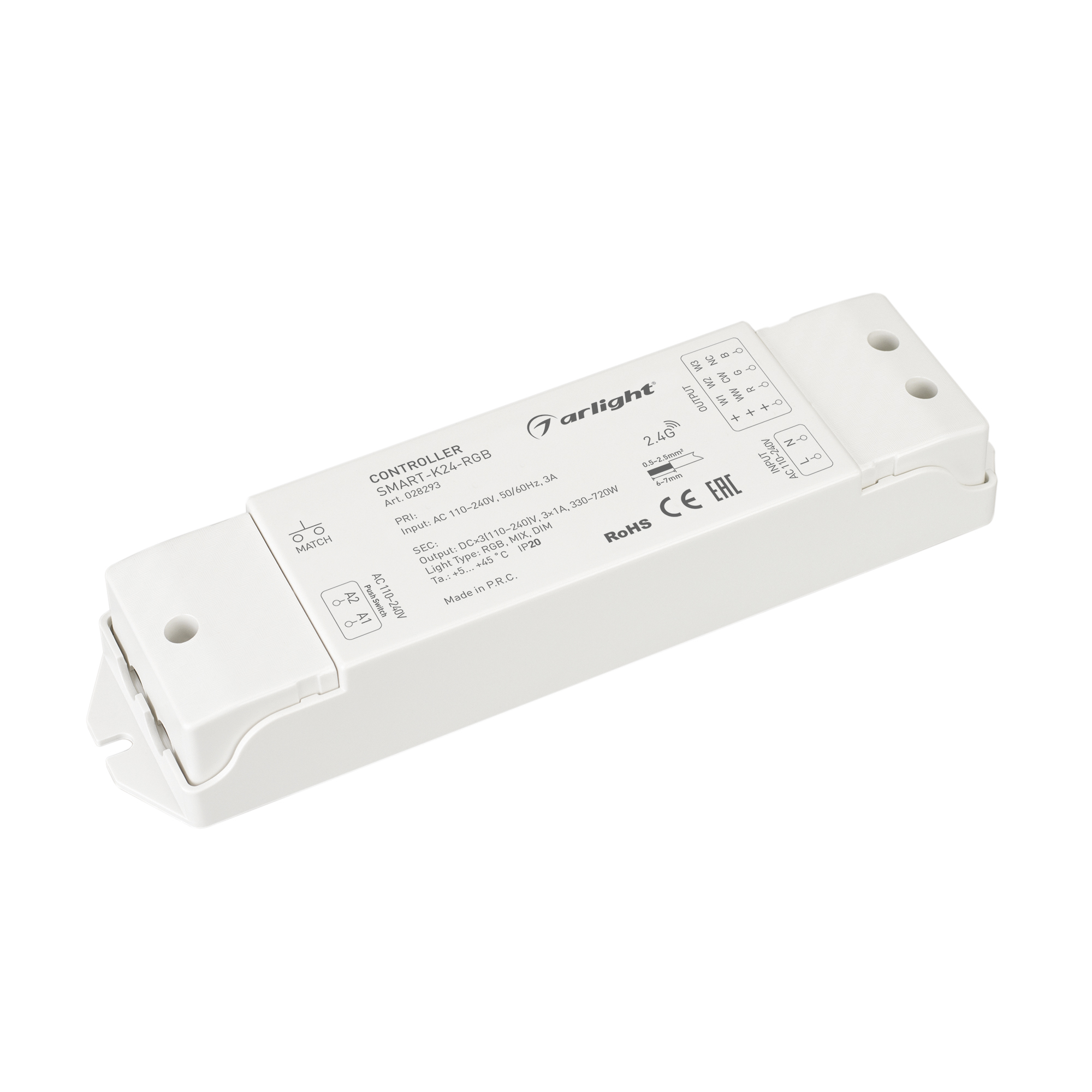Контроллер SMART-K24-RGB (230V, 3x1A, 2.4G) 028293 - Arlight
