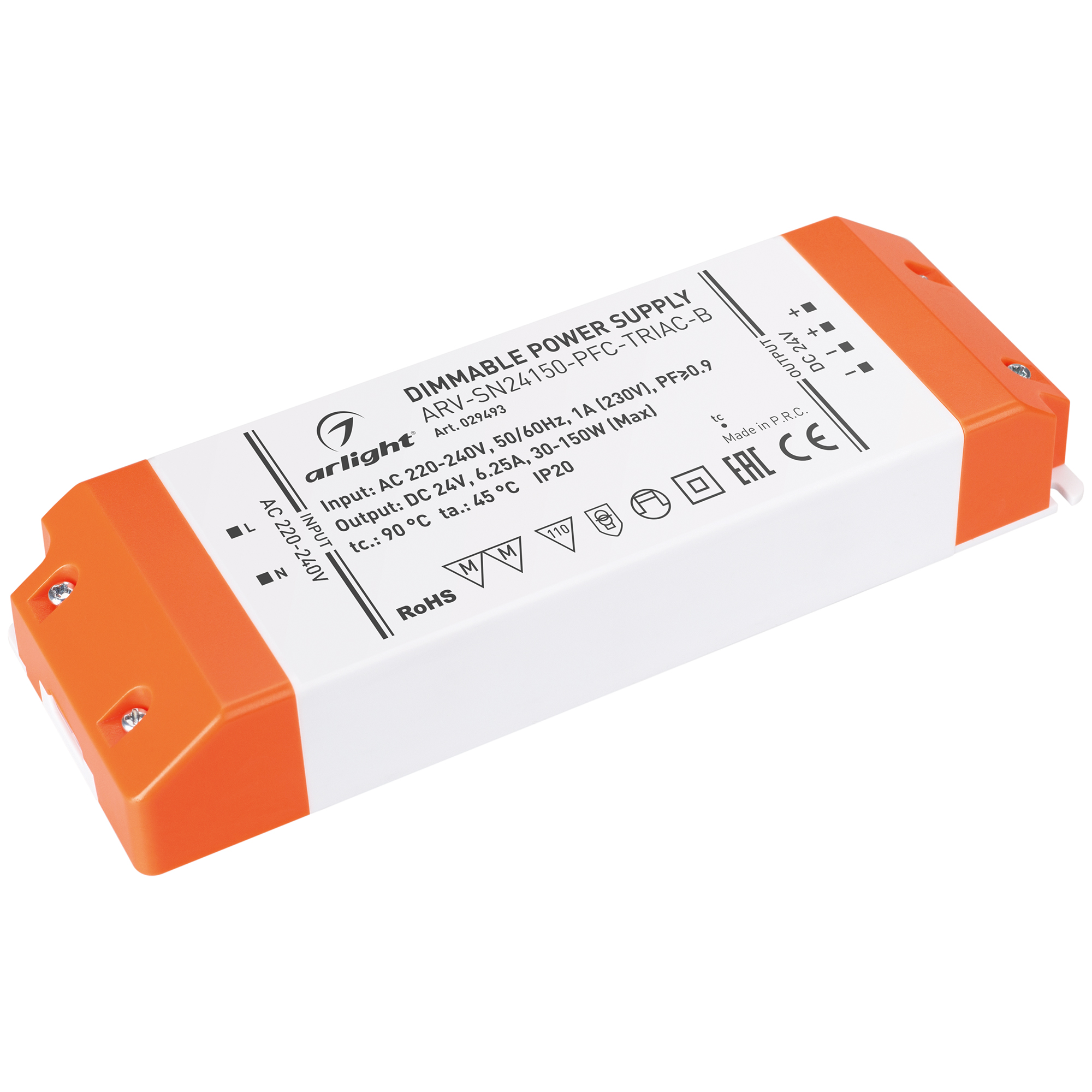 Блок питания ARV-SN24150-PFC-TRIAC-B (24V, 6.25A, 150W) 029493 - Arlight