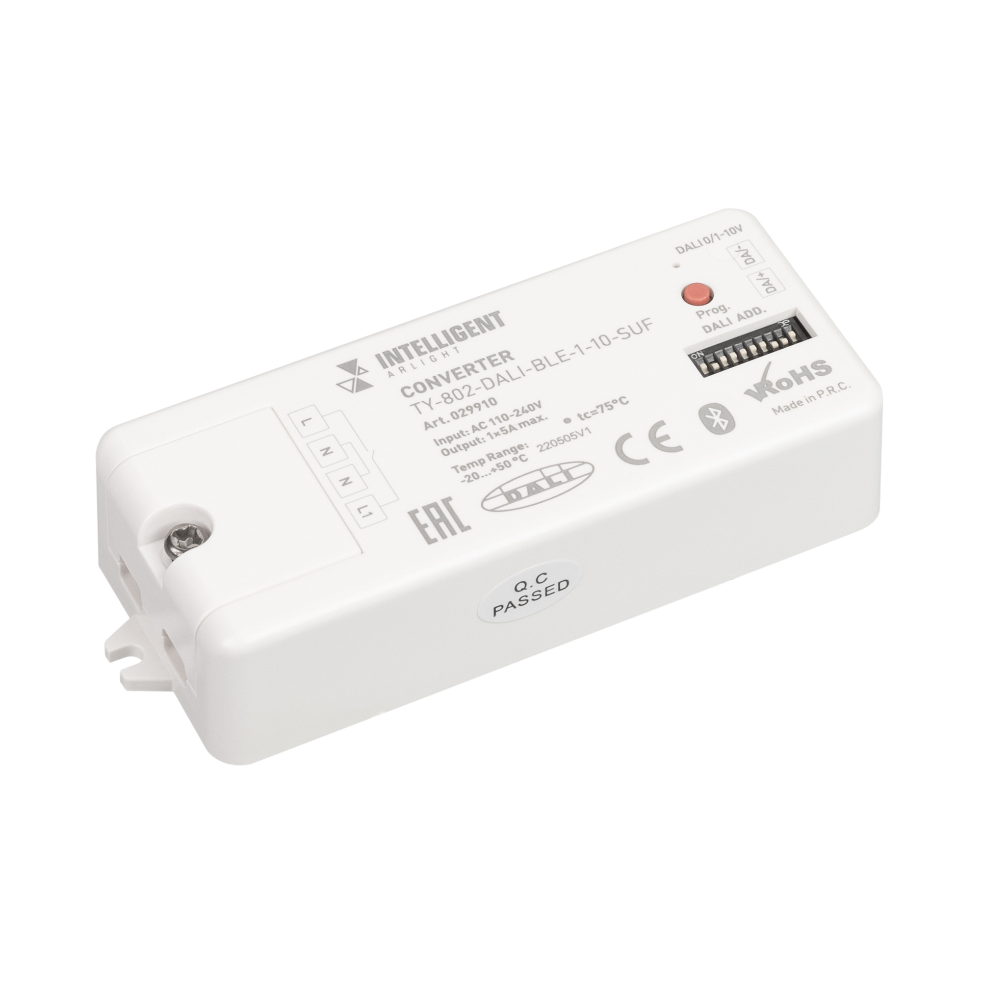 INTELLIGENT ARLIGHT Конвертер TY-802-DALI-BLE-1-10-SUF (230V, 10A, DALI, 0-10V) 029910 - Arlight