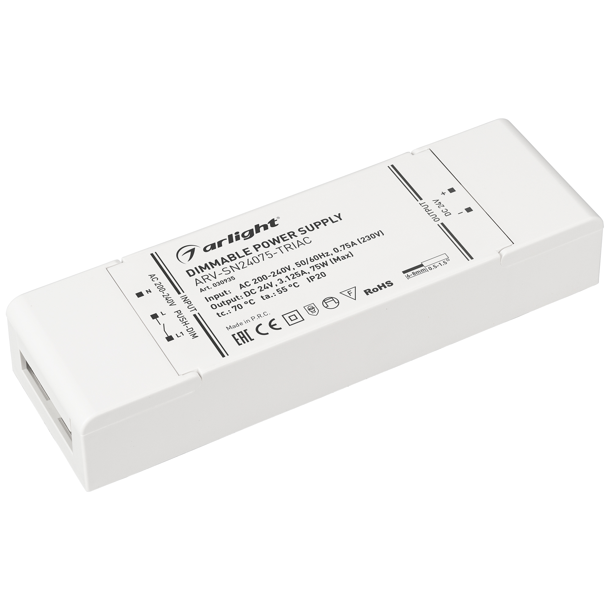 Блок питания ARV-SN24075-TRIAC (24V, 3.125A, 75W) 030935 - Arlight